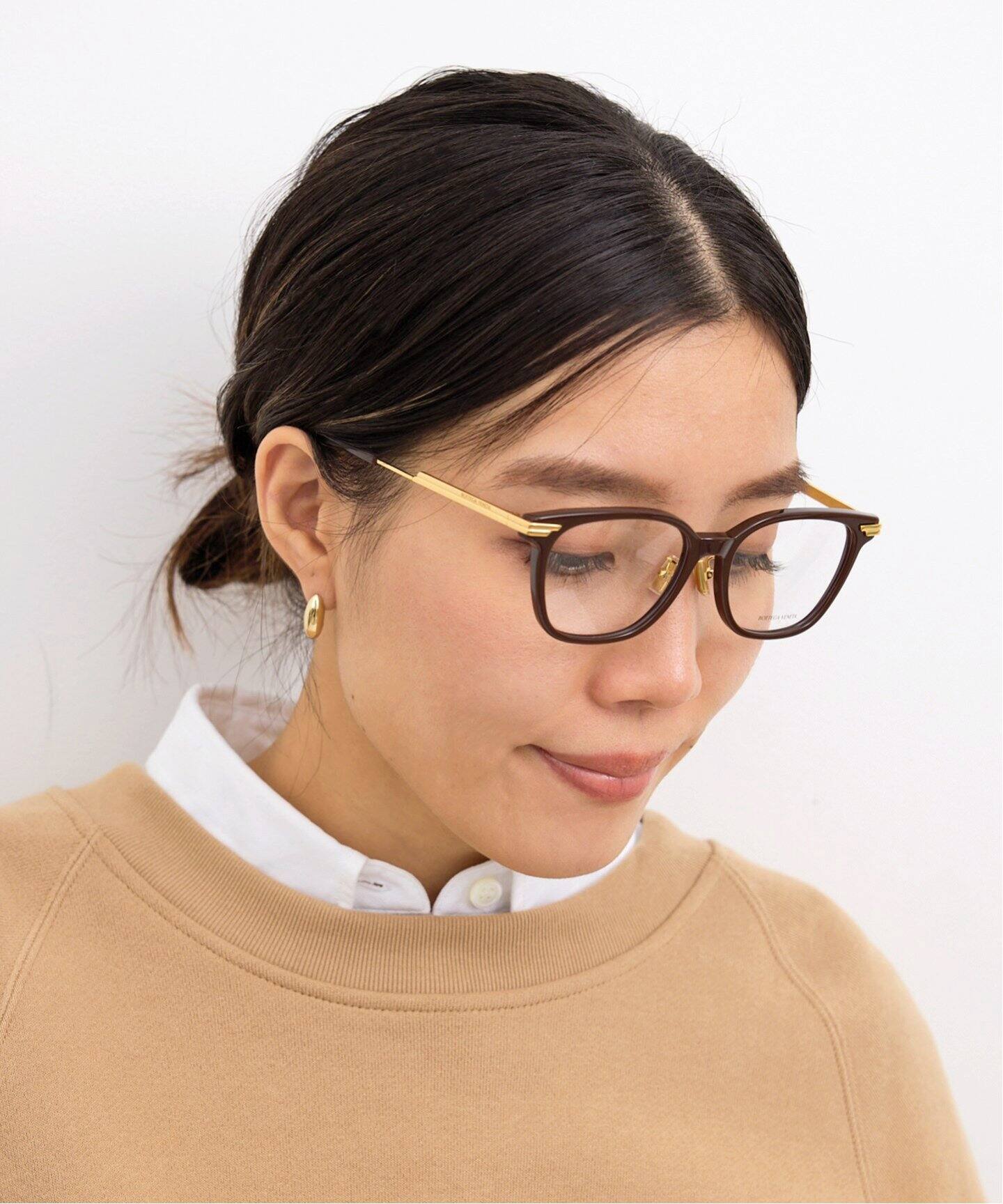 BOTTEGA VENETA/ボッテガ ヴェネタ】 BROWN GOLD FRAME GLASS（メガネ  