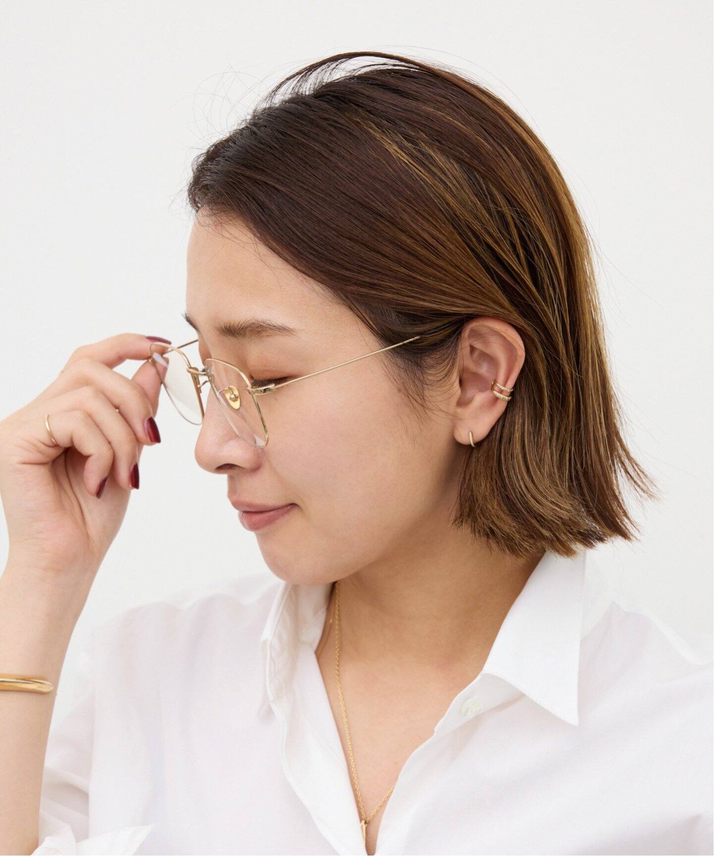 メガネ・老眼鏡 PROJEKT PRODUKT HM1 CMGR PROJEKT PRODUKT/プロジェクト プロダクト】 GOLD SQUARE GLASSES