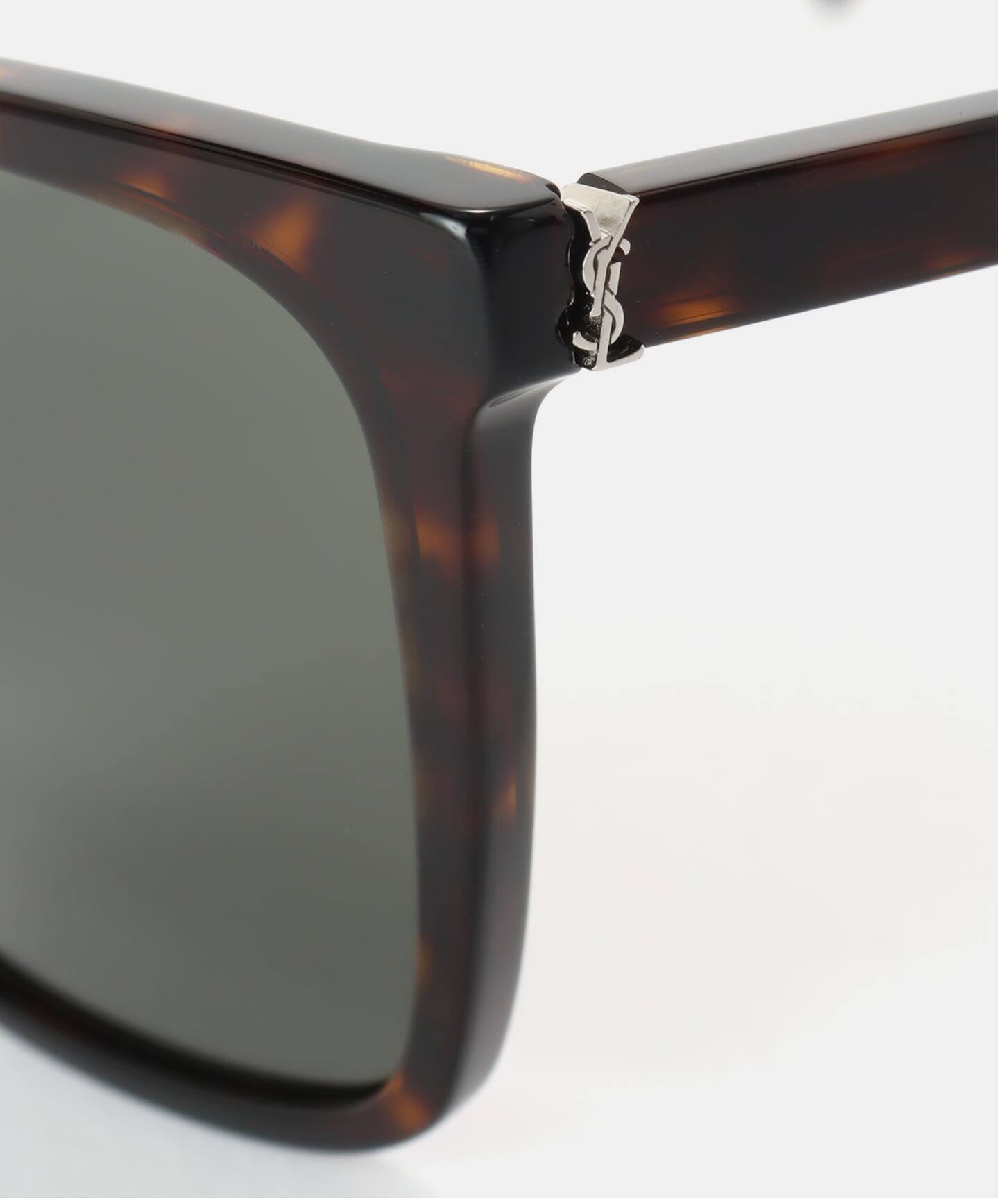 SAINT LAURENT☆YSL スクエア サングラス HAVANA BROWN Saint Laurent Sunglasses Square Full Rim, Transparent Brown