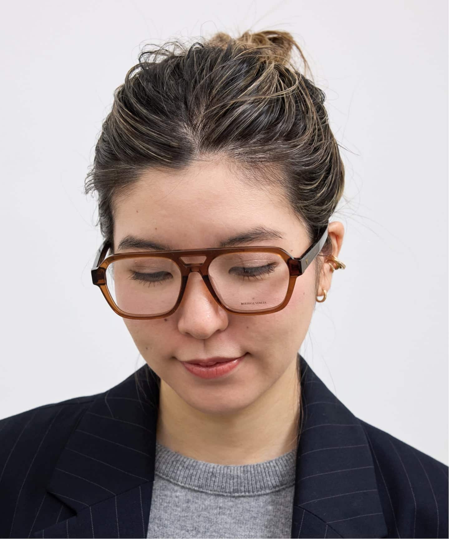 ボッテガベネダ BOTTEGA VENETA/ボッテガ ヴェネタ】 TRANSPARENT BROWN GLASSES