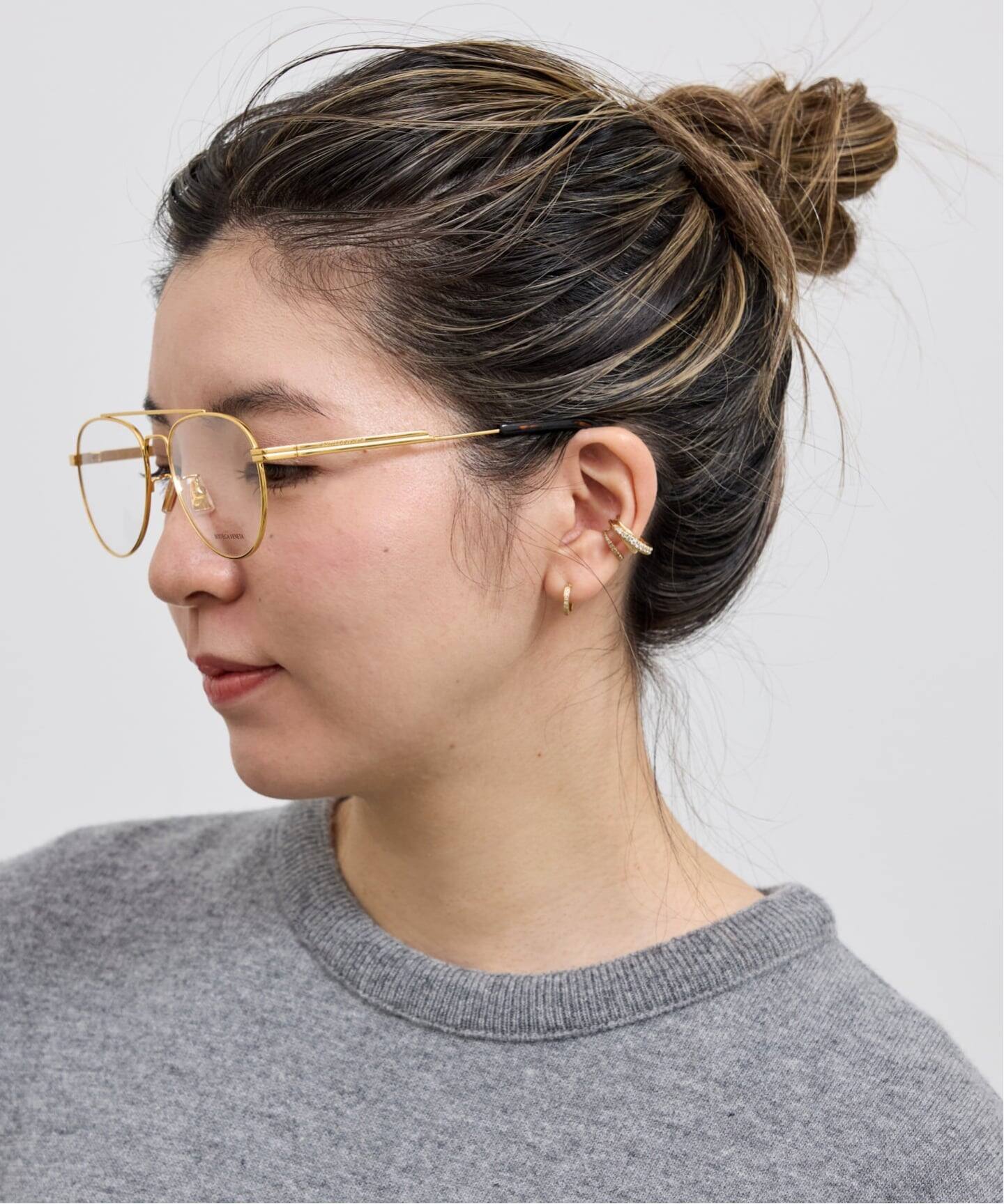 BOTTEGA VENETA/ボッテガ ヴェネタ】 GOLD TEARDROP GLASSES（メガネ 