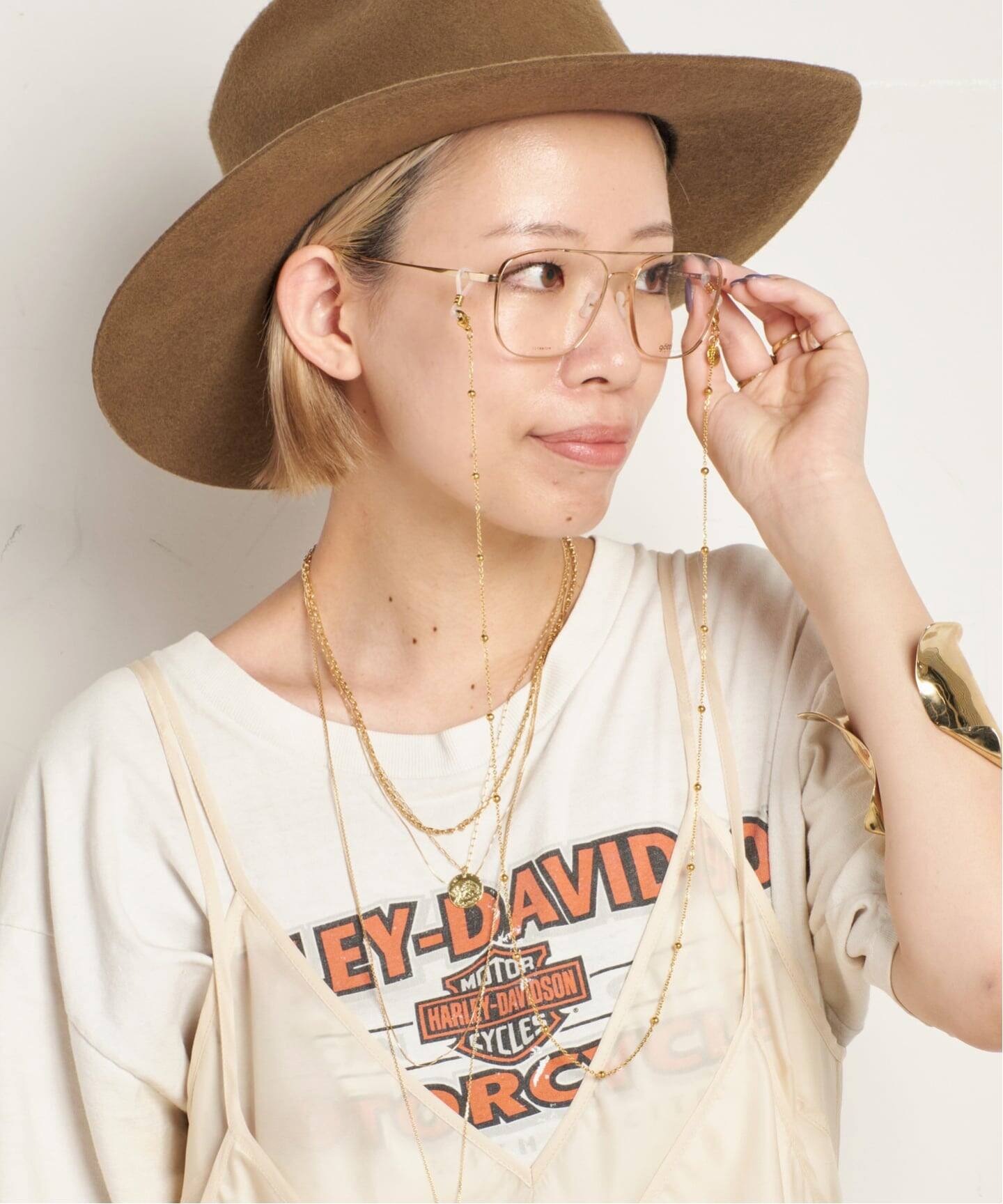 【Sunny Cords】ココグレイ 丸いビーズの眼鏡チェーン Sunny Cords/サニーコーズ】Ball chain glasses chain(その他