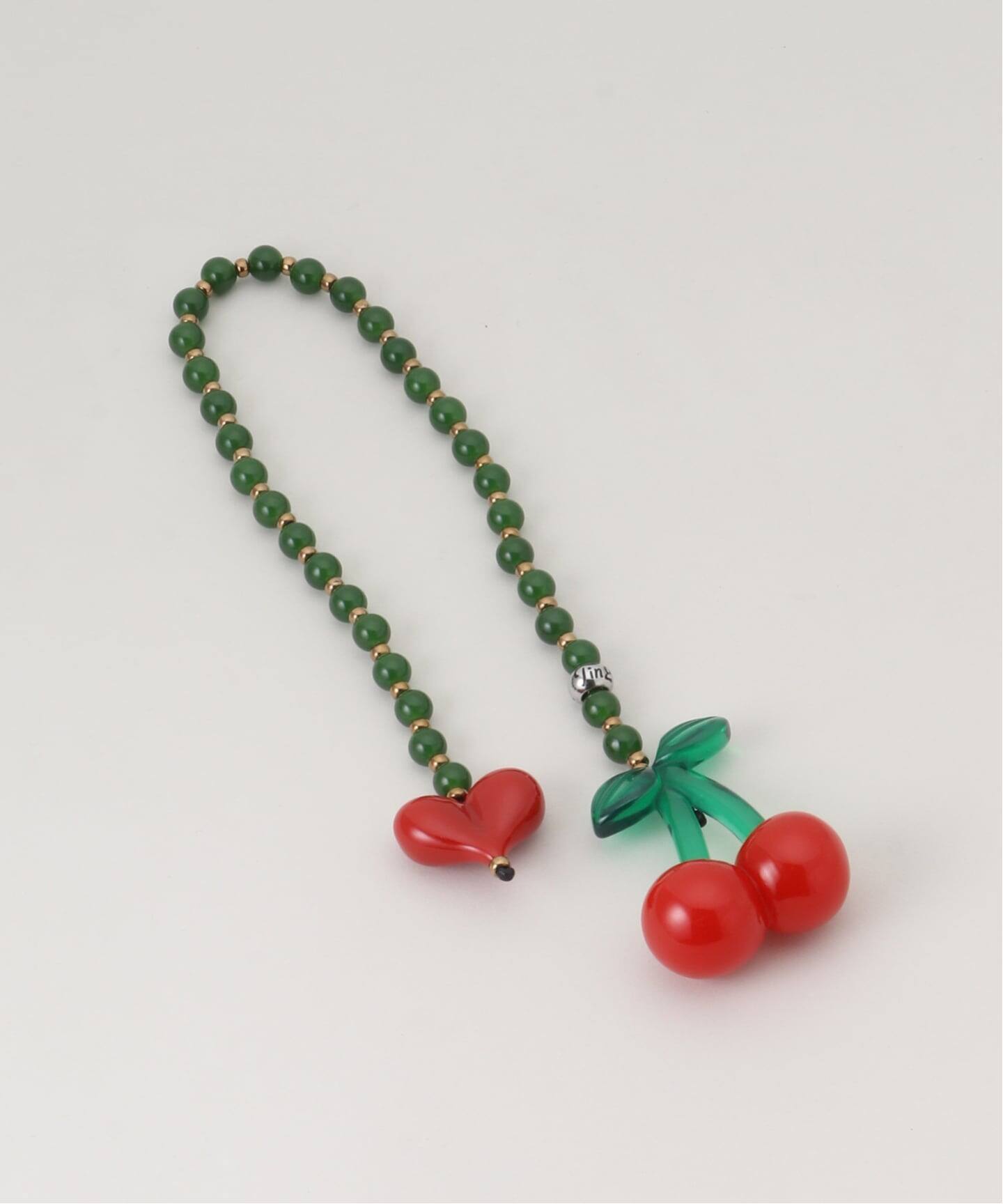 String Ting / ストリング ティング Cherry Drop Jade Bag Charm（キー