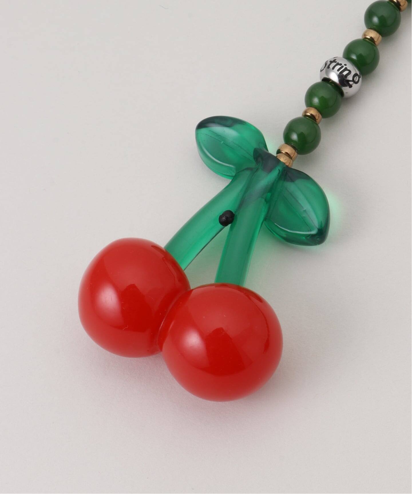 String Ting / ストリング ティング Cherry Drop Jade Bag Charm（キー