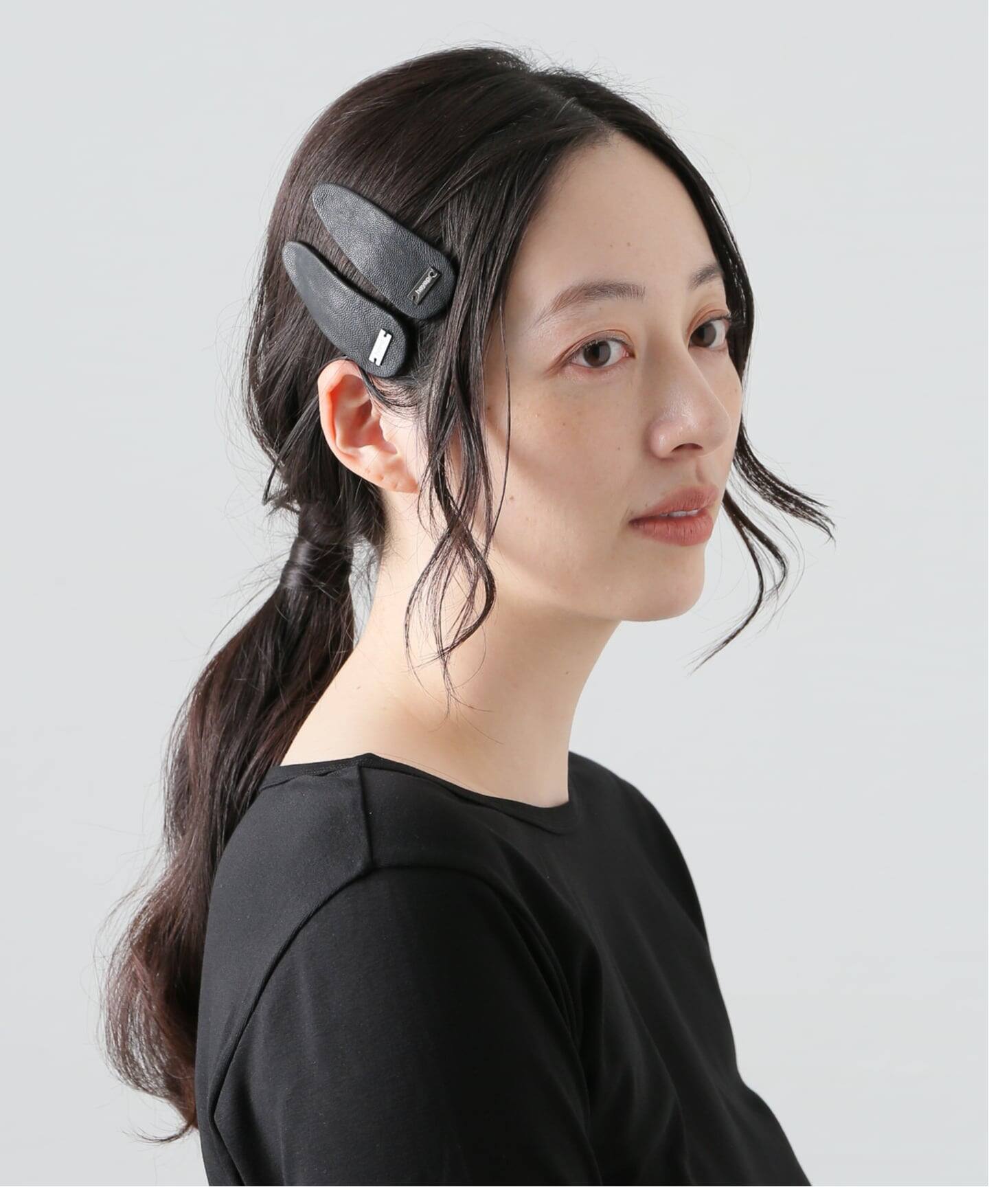 heyep ブラックニット帽とヘアアクセサリーセット heyep Silk Heart