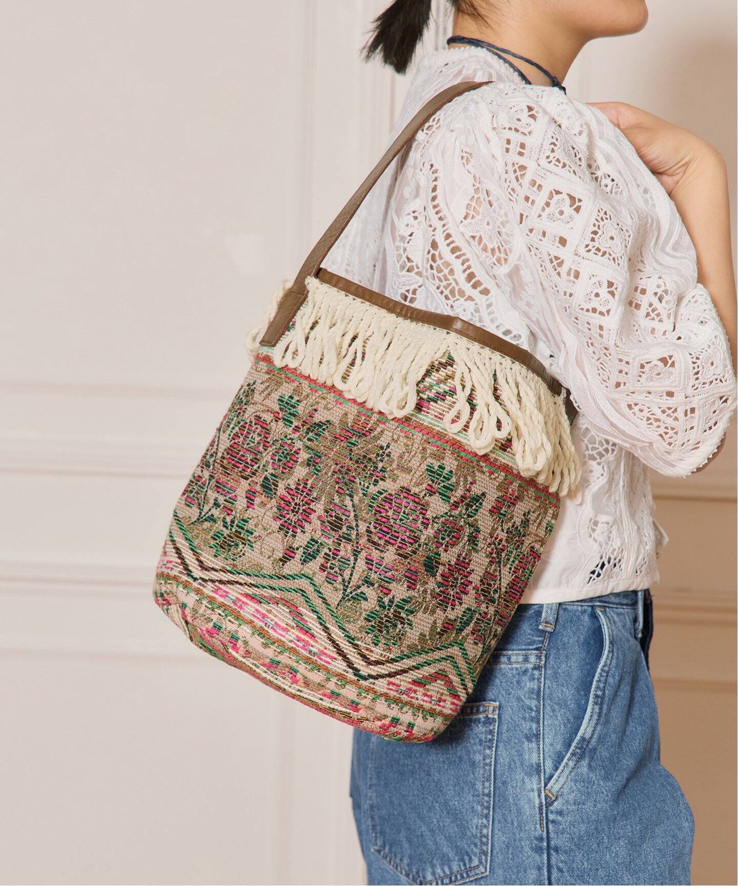 IENA LA BOUCLE SPRINTEXジャカードドラムバッグ（トートバッグ 