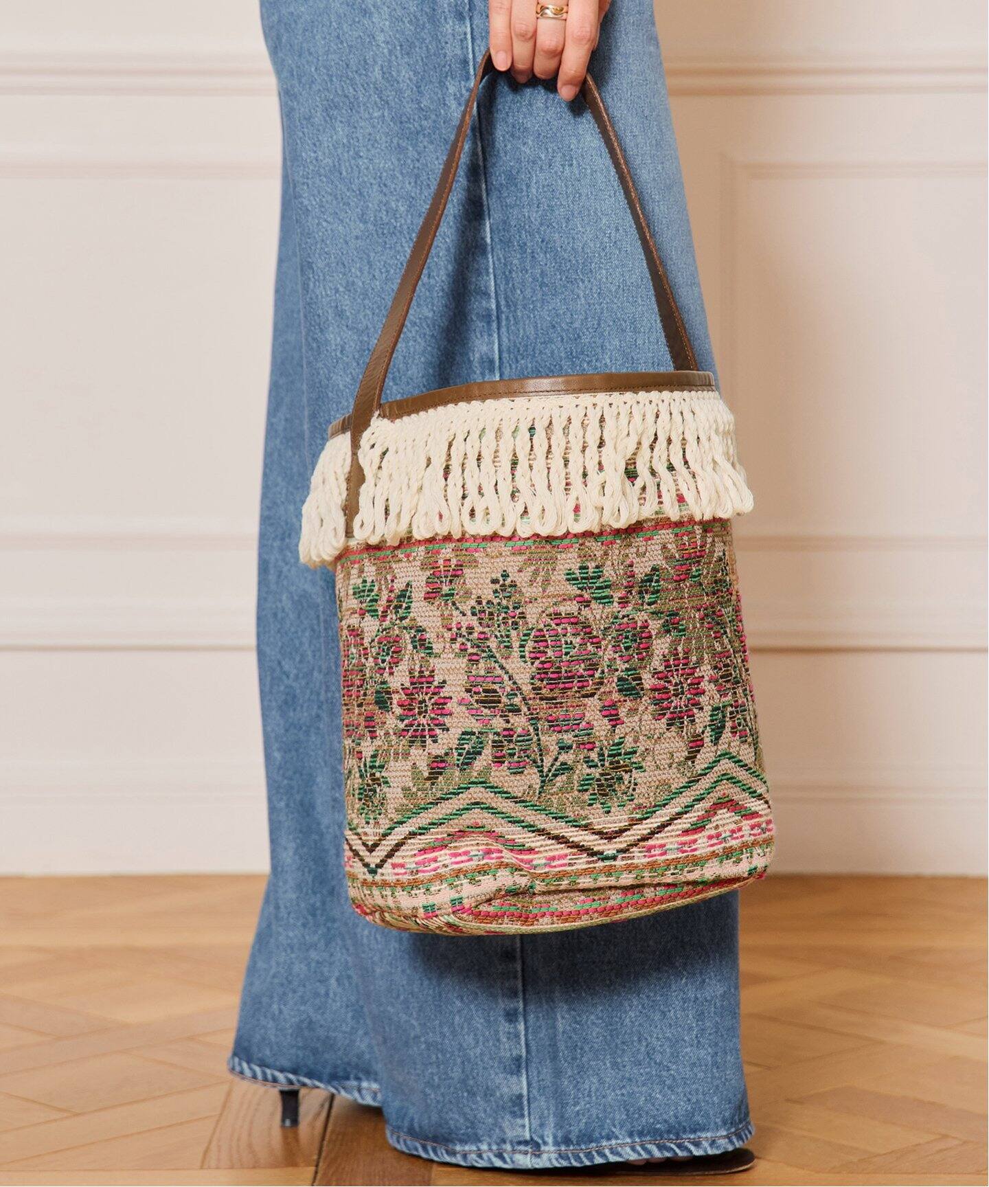 IENA LA BOUCLE SPRINTEXジャカードドラムバッグ（トートバッグ 