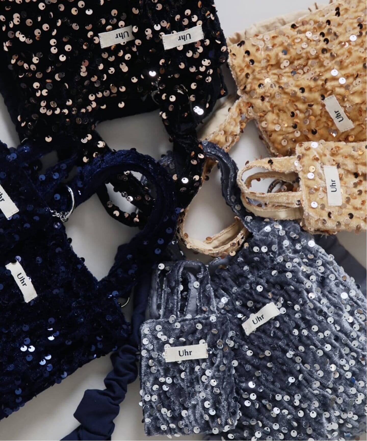 追加》【Uhr/ウーア】別注 ベロアSpangle Mini ShoulderBag kids 
