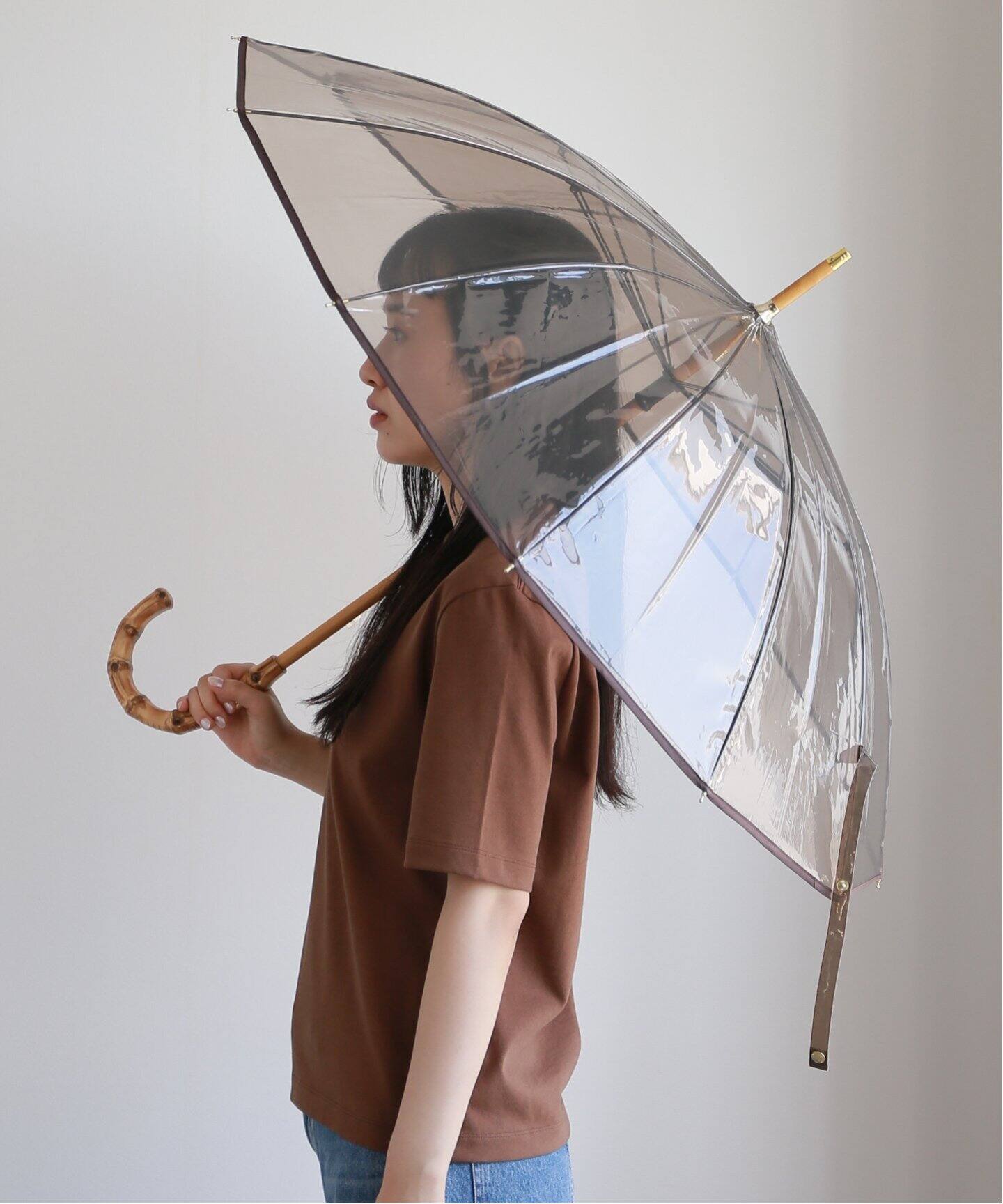 TRADITIONAL WEATHERWEAR CLEAR UMBRELLA BAMBOO 傘（傘