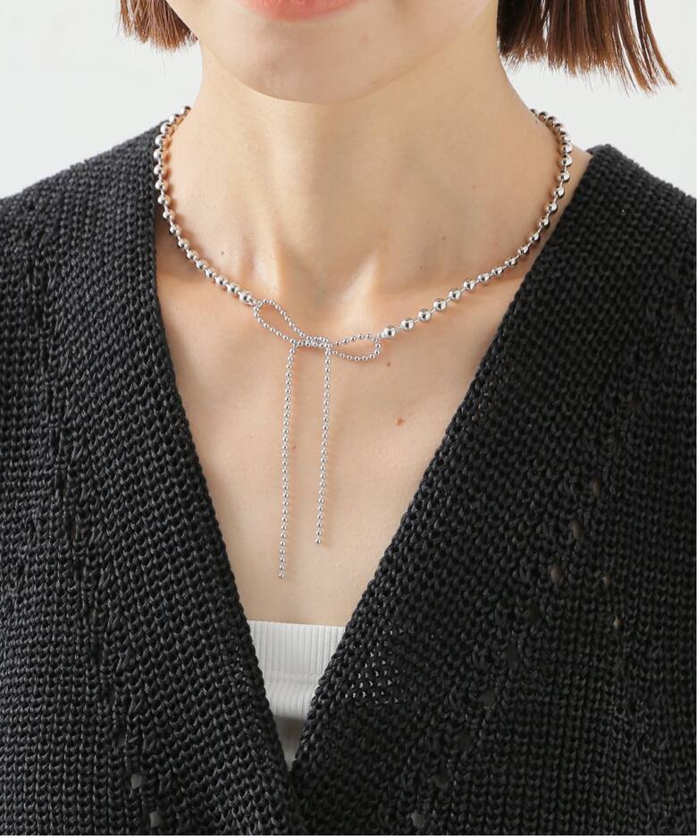 WEB限定》SLOBE citron.ツブツブリボンネックレス（ネックレス 