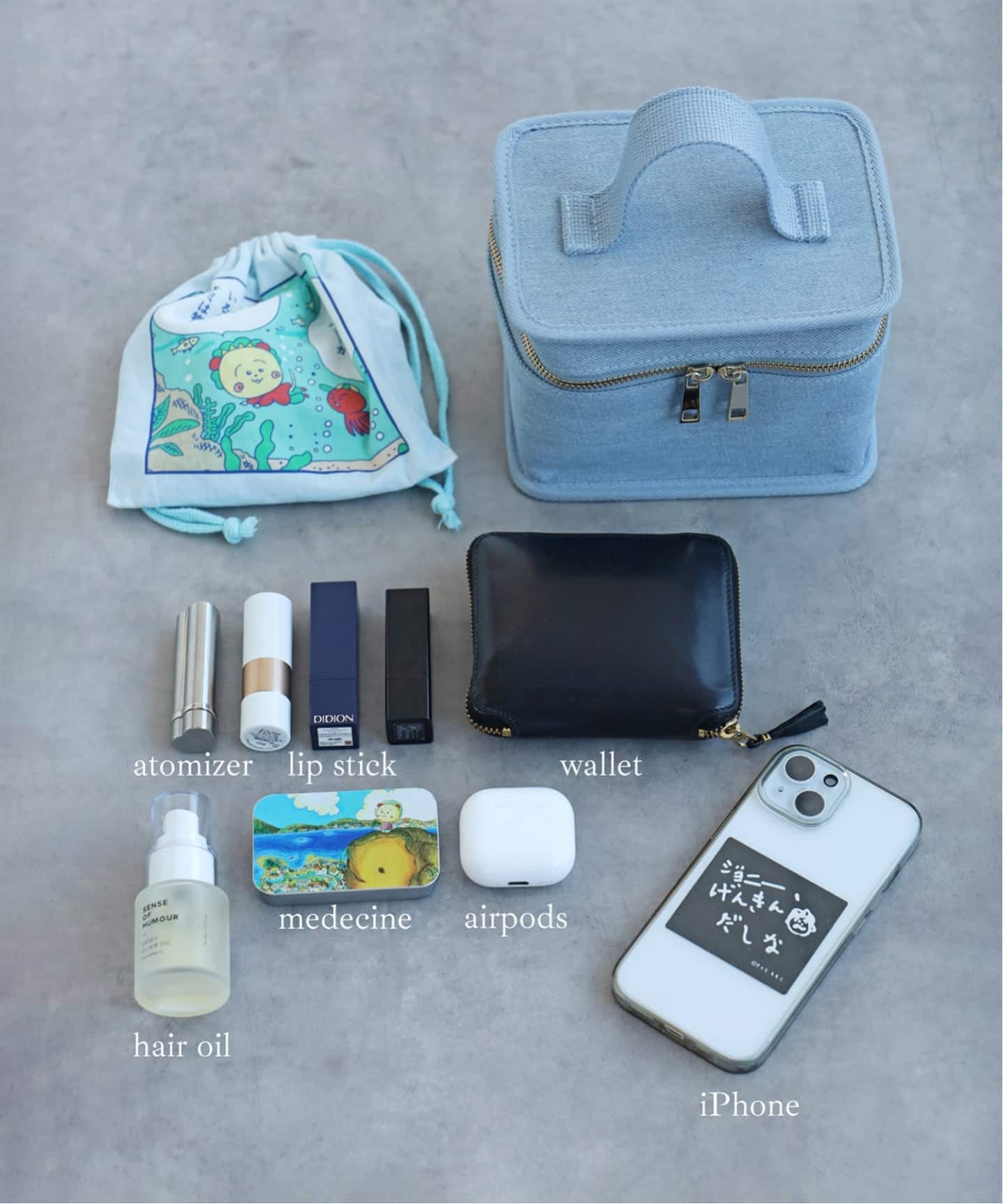 BISOU×L'EAU】バニティーポーチバッグ（デニム）（ポーチ）｜L'EAU par