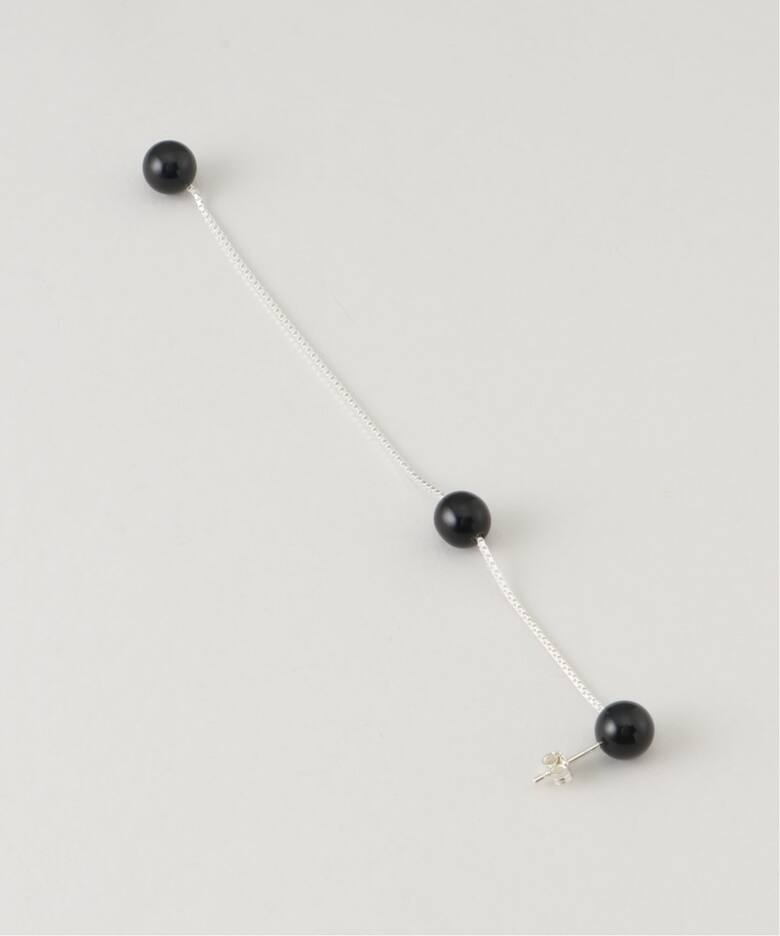 SASKIA DIEZ 3DROP EARRING ONYX 1PEACE：片耳ピアス（ピアス（片耳用 