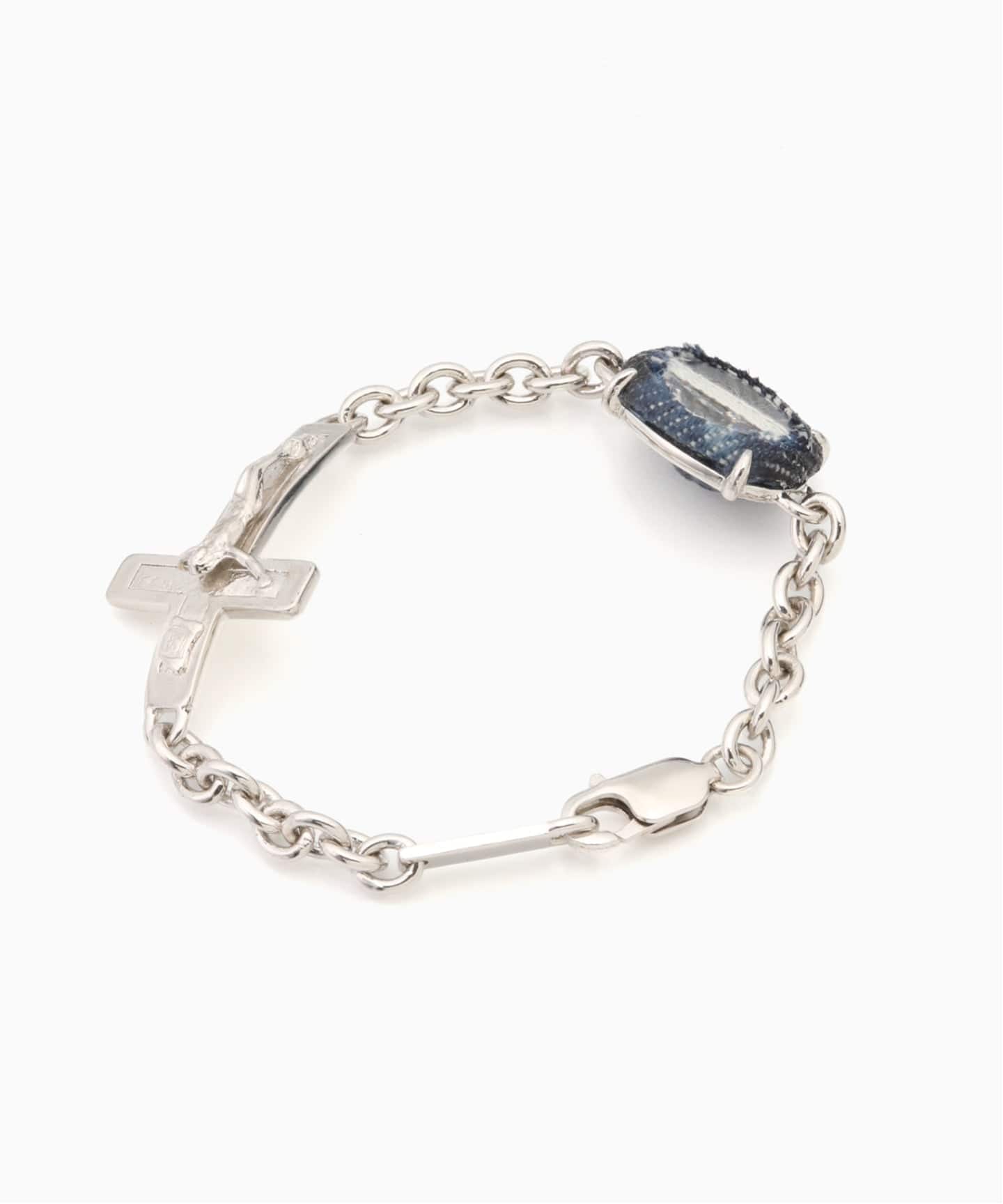 SWEET LIME JUICE SILVER CRUCIFIX OVAL ZONG HEAVY BRAC