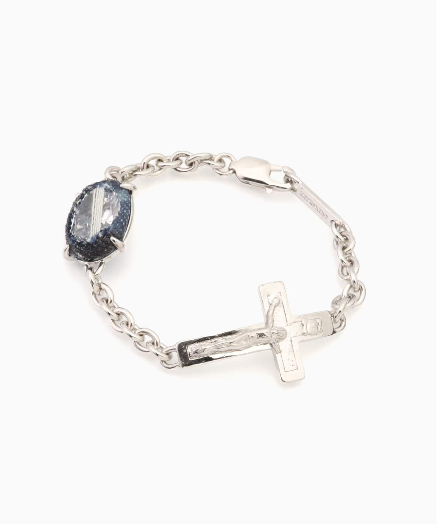 SWEET LIME JUICE SILVER CRUCIFIX OVAL ZONG HEAVY BRAC