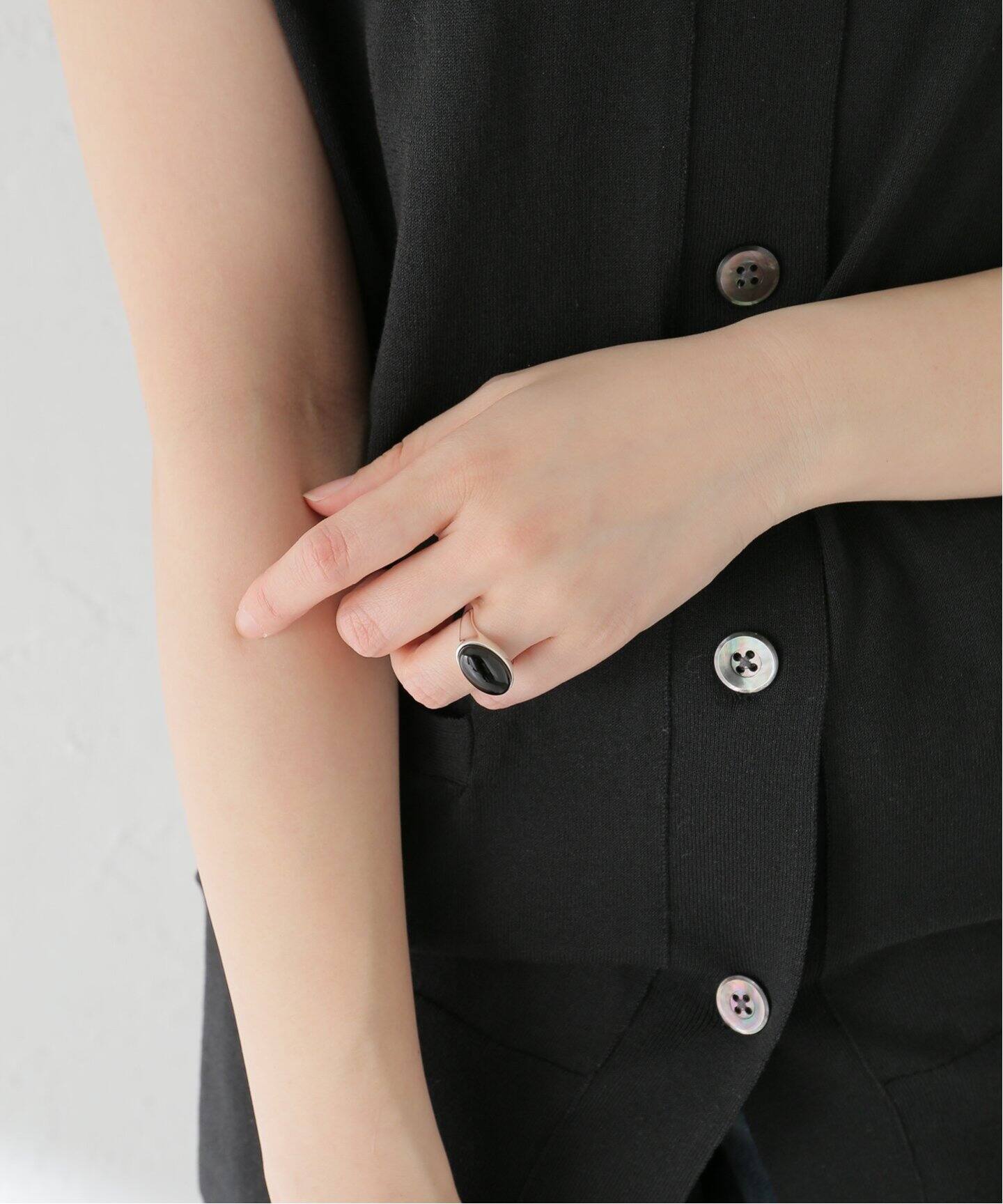 最終値下　todayful GEM STONE RINGオニキスblack13号 todayful GEM STONE RING オニキス（black）13号