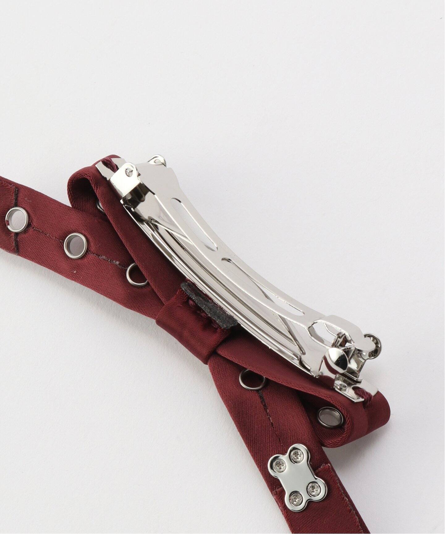 ヘアアクセサリー GANNI Eyelet Bow Barrette Satin Ganni【ガニー】eyelet bow barrette satin 