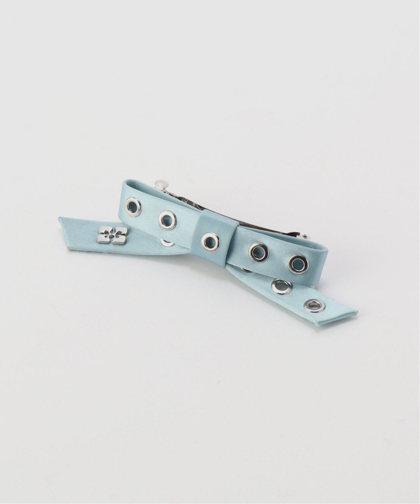 ヘアアクセサリー GANNI Eyelet Bow Barrette Satin GANNI/ ガニー Eyelet Bow Barrette Satin（ヘアアクセサリー