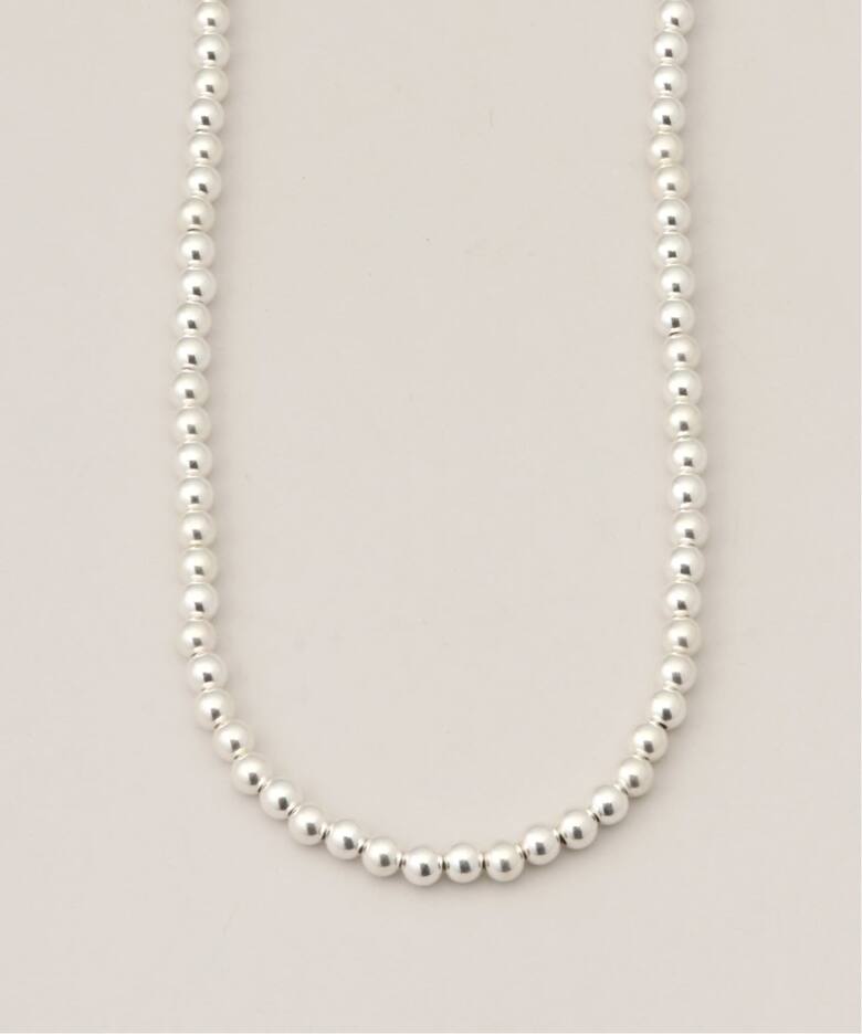 INDIAN JEWELRY 5mm シャイニービーズネックレス44インチ3（ネックレス 