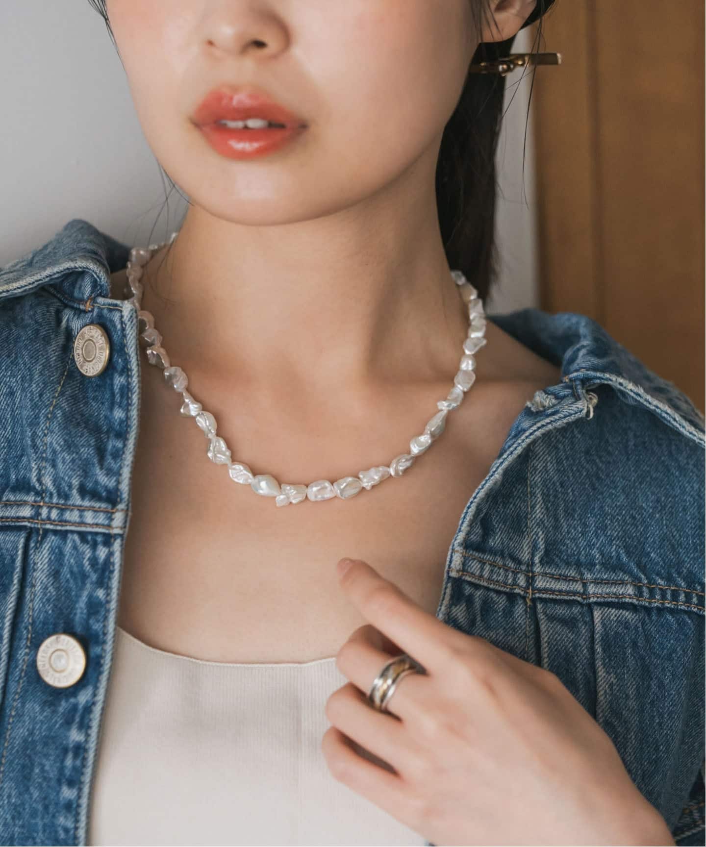 MIHOKO SAKAI/ミホコサカイ ケシMパールネックレス34cm（ネックレス