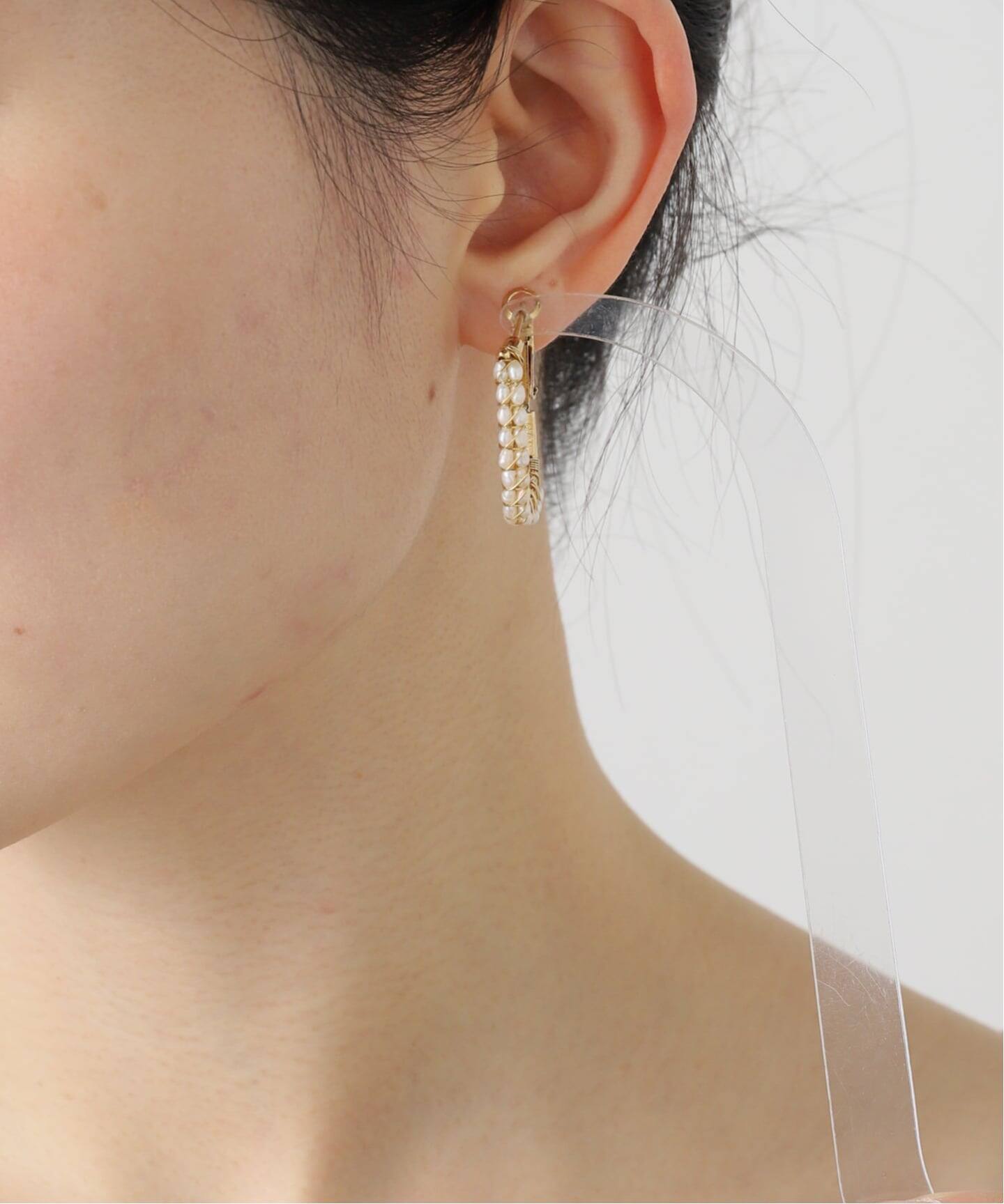 Gas Bijoux/ガス ビジュー マザーオブパールフープピアス（ピアス（両