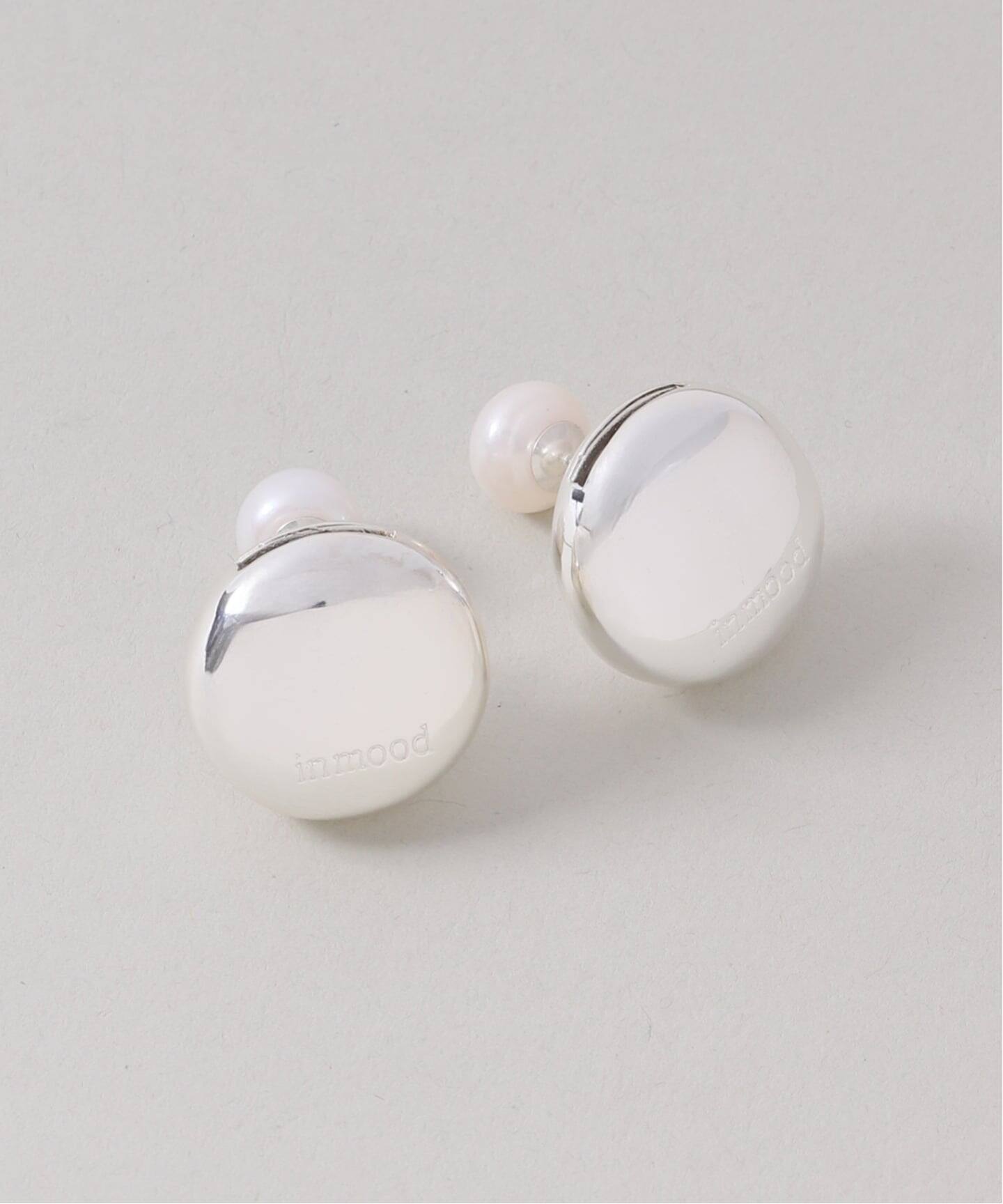in mood/インムード PEARL MOON BACK pierce(シルバー)（ピアス（両耳