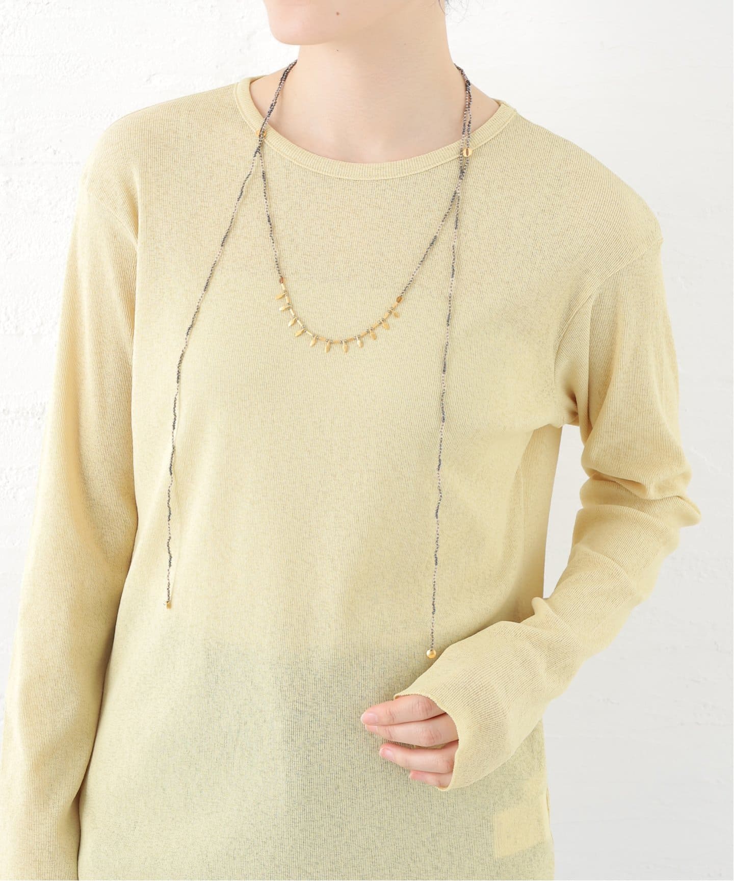MARY GAITANI ロングレイヤードストーンネックレス（ネックレス