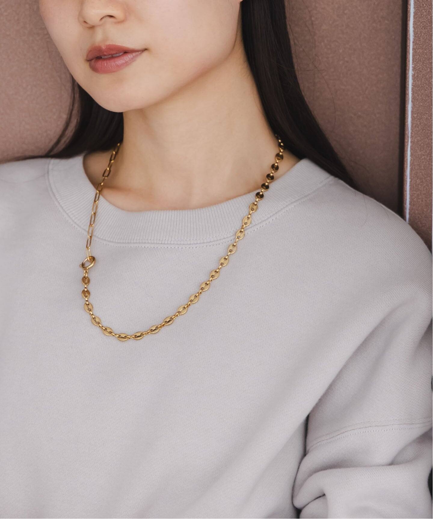 NOBLE別注》in mood/インムード ミドルMIXチェーンネックレス