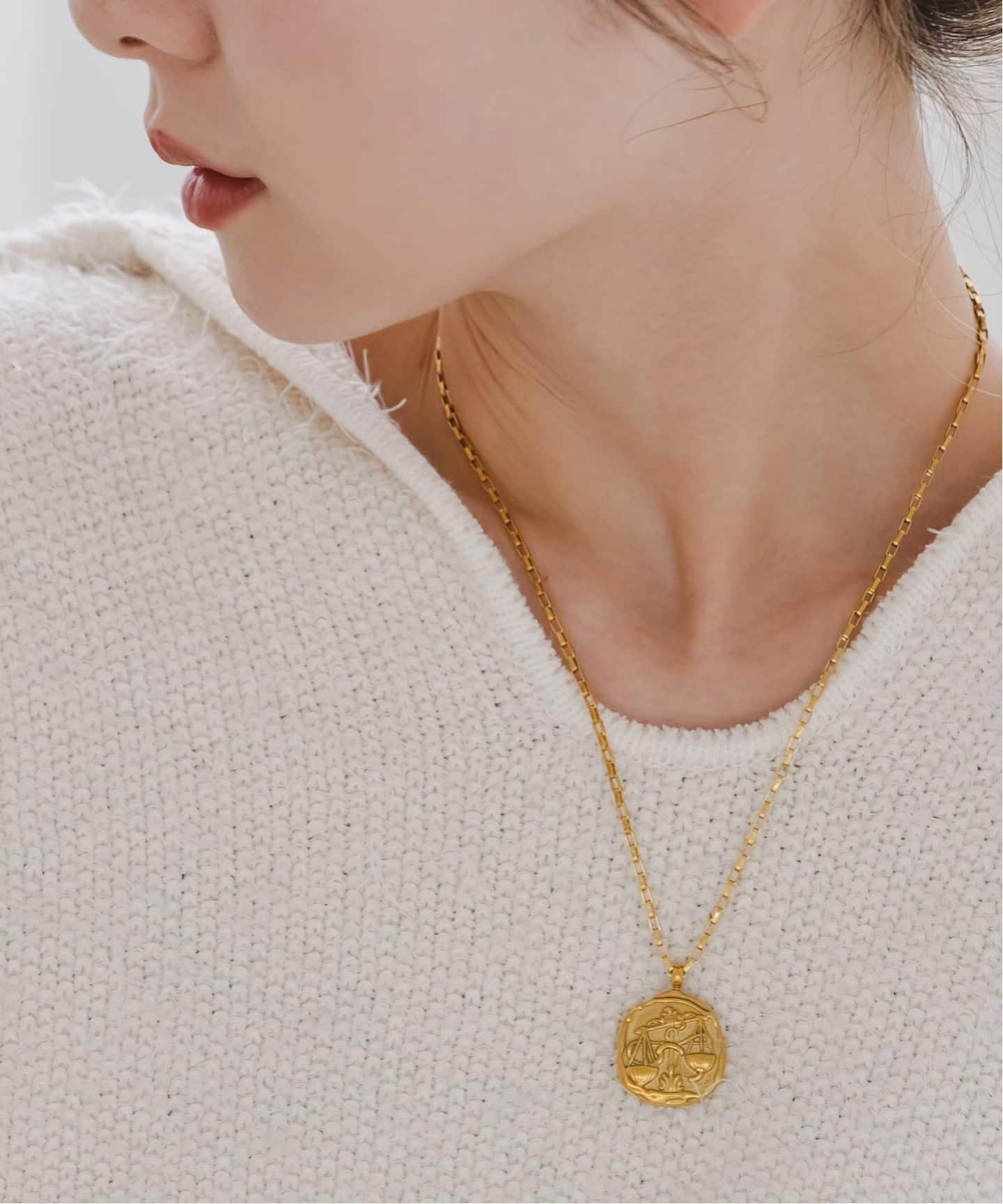 予約》PETIT MOMENTS/プティモーメント Horoscope Coin Necklace LIBRA