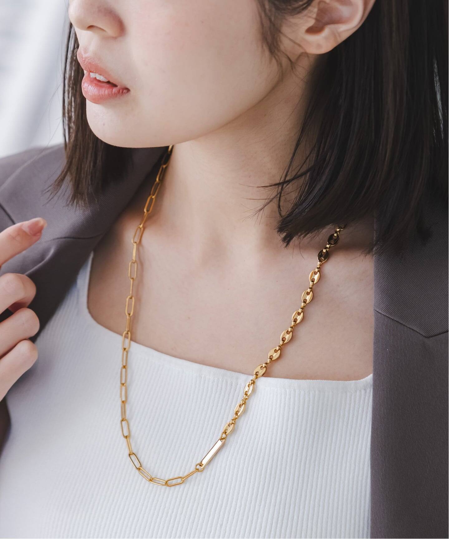 NOBLE別注・追加》in mood/インムード ミドルMIXチェーンネックレス