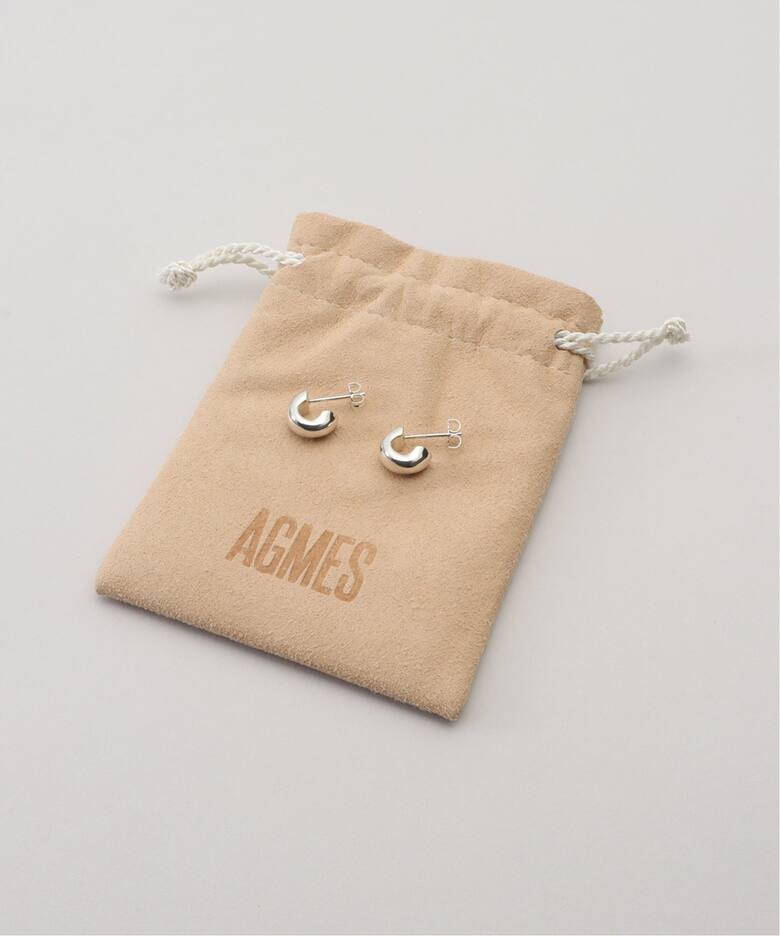 AGMES/アグメス】MINI DAHLIA HUGGIES STERLING SILVE：ピアス（両耳 