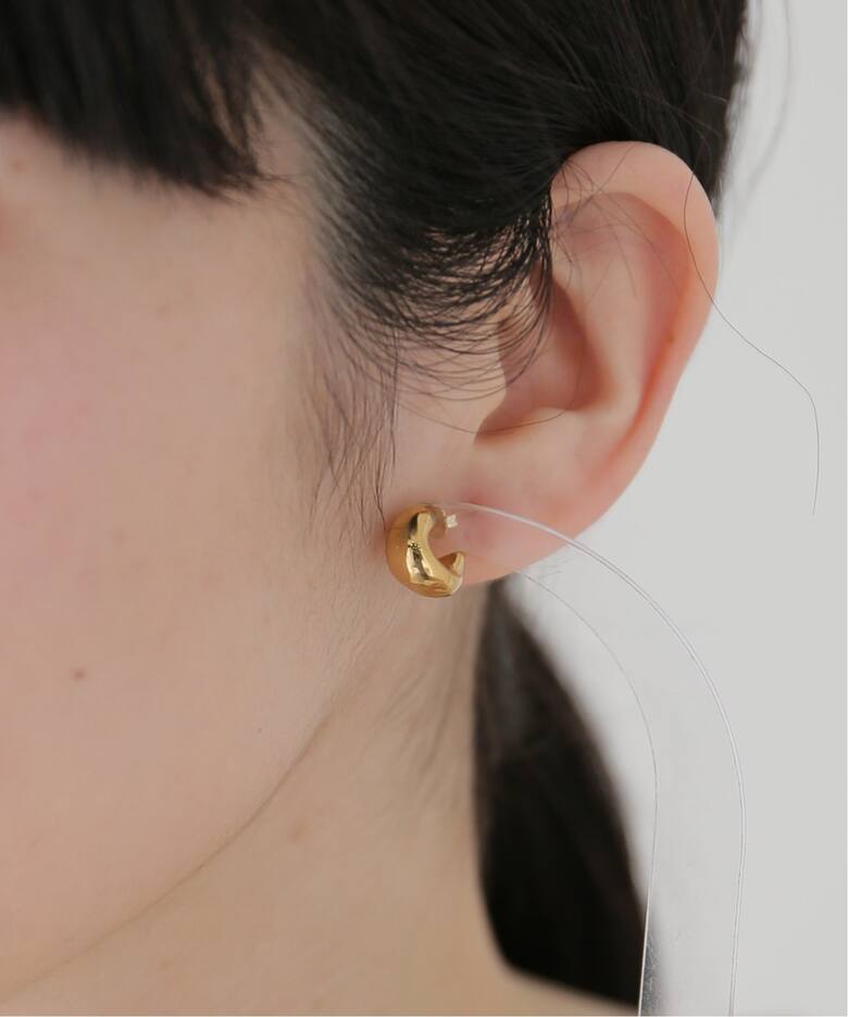 AGMES/アグメス】MINI DAHLIA HUGGIES GOLD VERMEIL：ピアス（両耳 