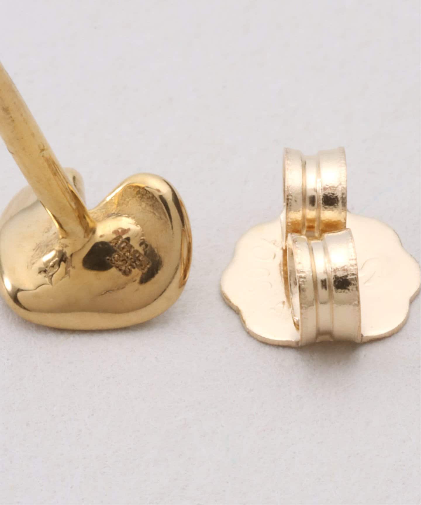 AGMES/アグメス】MINI SCULPTEDHEART STUDS GOLD VERM：ピアス