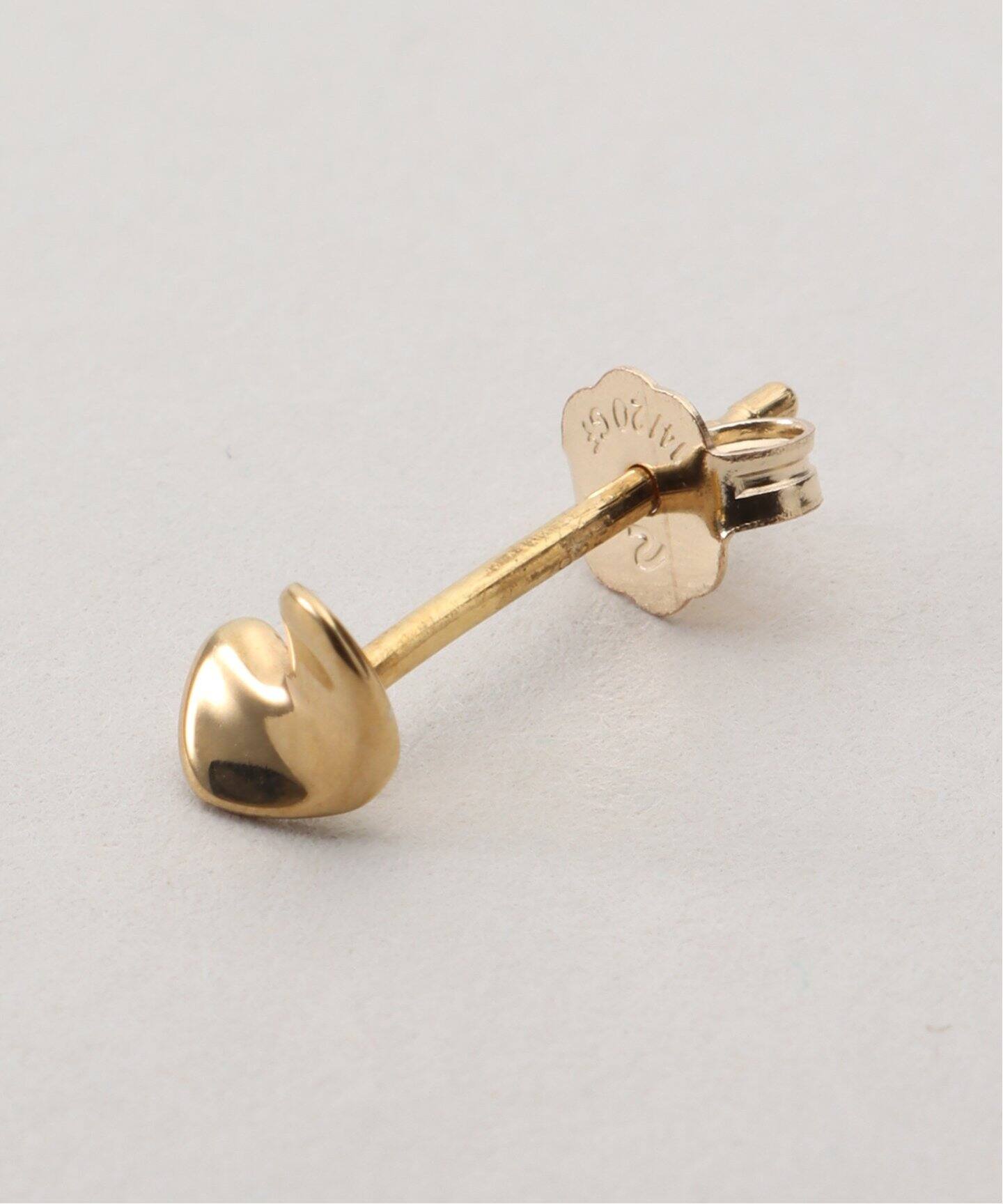 AGMES/アグメス】MINI SCULPTEDHEART STUDS GOLD VERM：ピアス