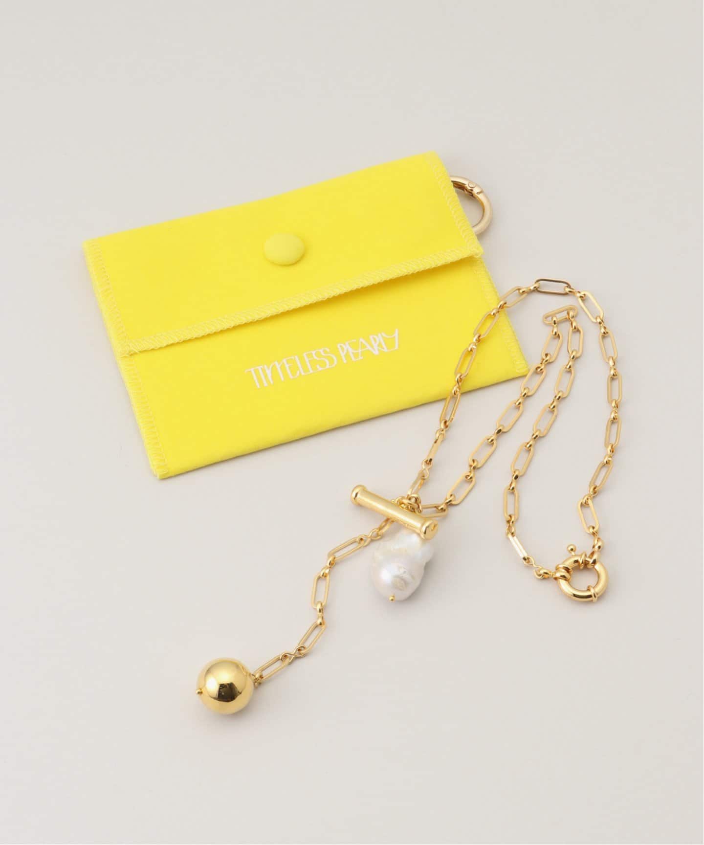 【TIMELESS PEARLY】パール＆コットンネックレス TIMELESS PEARLY】 chain with pearl and gold ball NECKLA