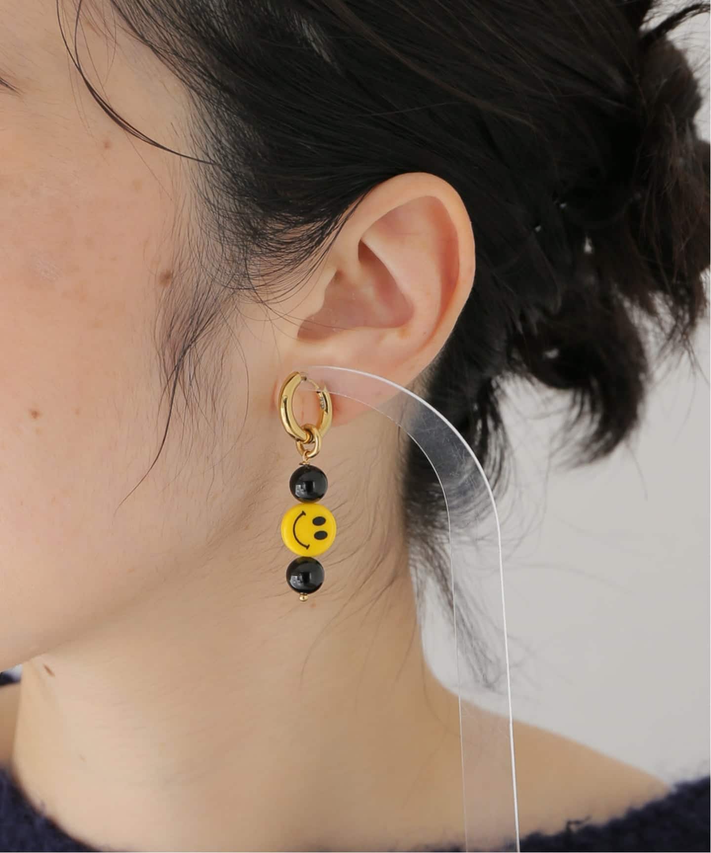 TIMELESS PEARLY】LES ANNEUX DE TAILLE 3 X10 AVEC SMILE：ピアス（両