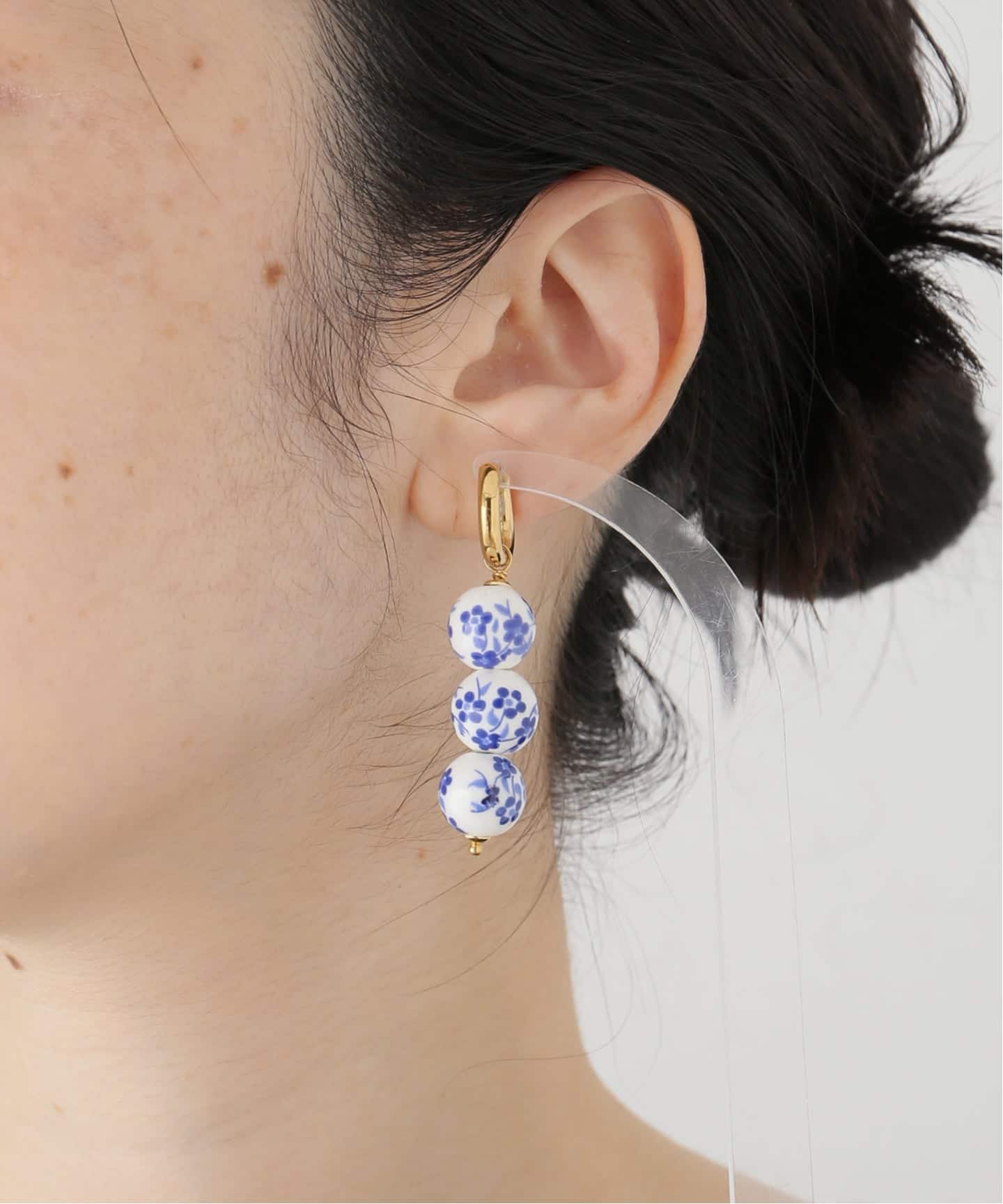 HIROTAKA/ヒロタカ】Sand Dune Oval Hoop Earring M：ピアス（片耳用