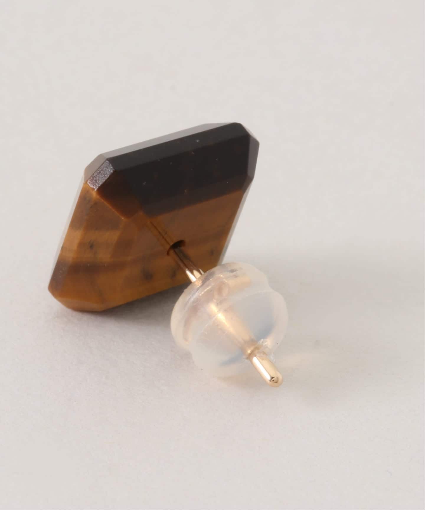 HIROTAKA/ヒロタカ】Bird of P Square Stud Tiger Eye：ピアス