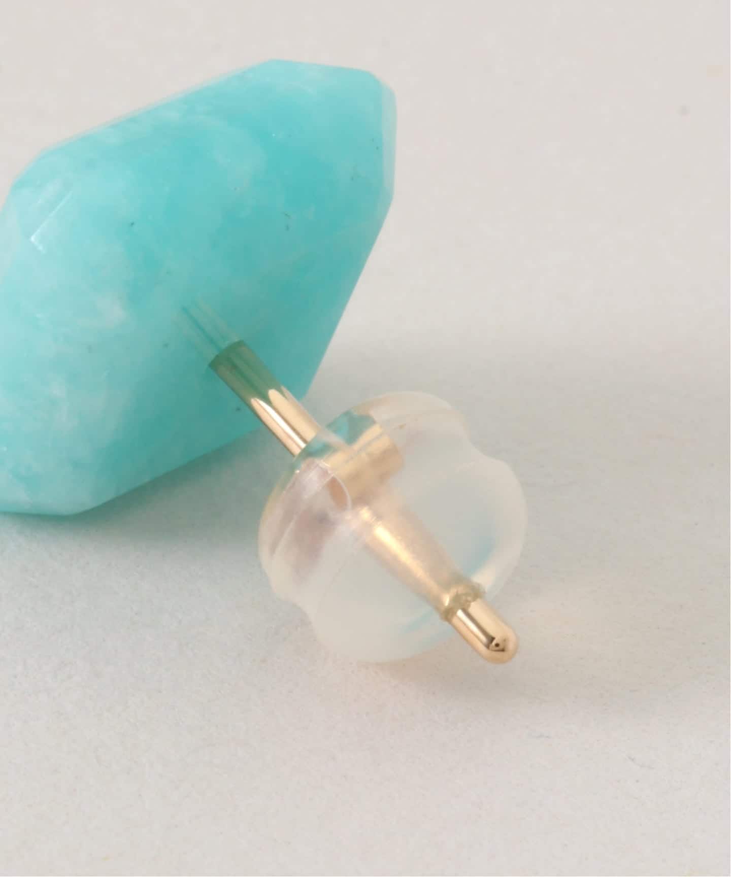 HIROTAKA/ヒロタカ】Bird of P Square Stud Amazanite：ピアス（片耳用