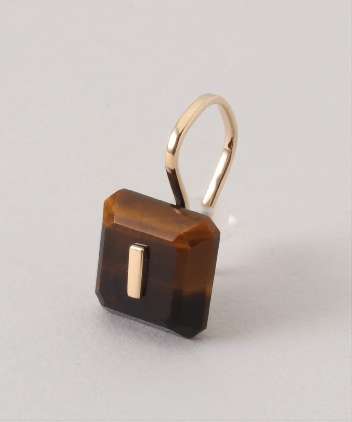 Hirotaka シンプル片耳用ピアス HIROTAKA/ヒロタカ】Bird of P Square Hook Tiger Eye：ピアス