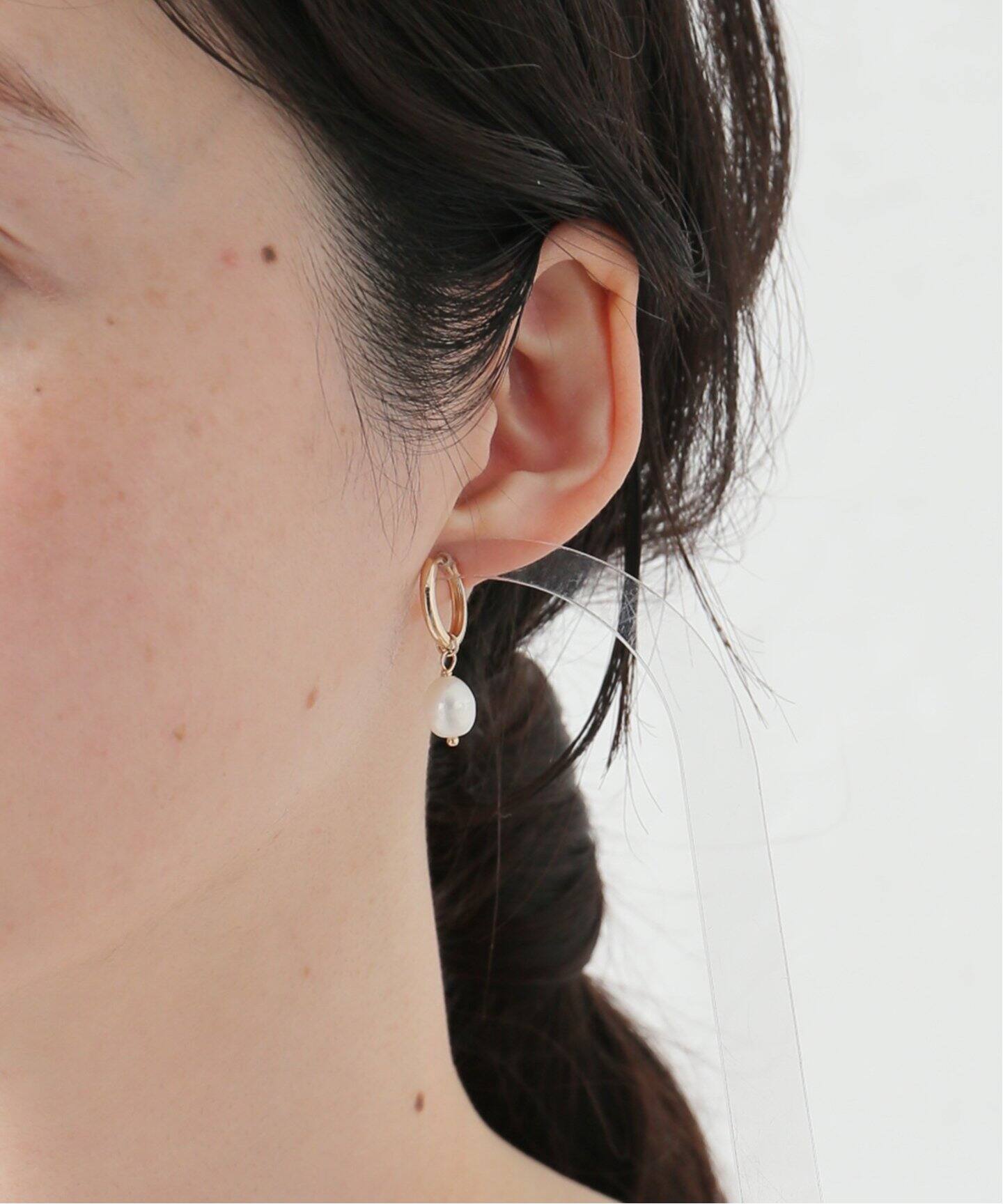 NOUVEL AMOUR/ヌーベルアムール】HOOPS PEARL(PAIR)：ピアス（両