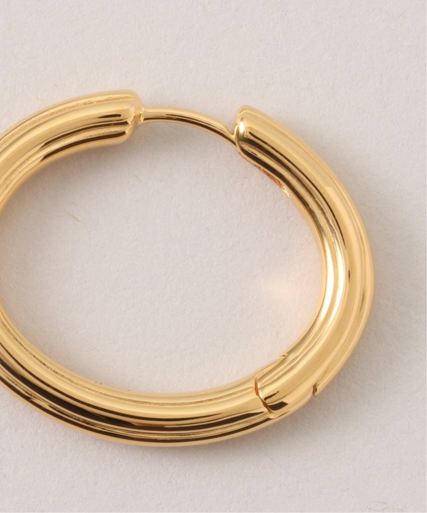 hirotaka ヒロタカ ゴールド カーブ型 片耳用ピアス HIROTAKA/ヒロタカ】Sand Dune Oval Hoop Earring M：ピアス