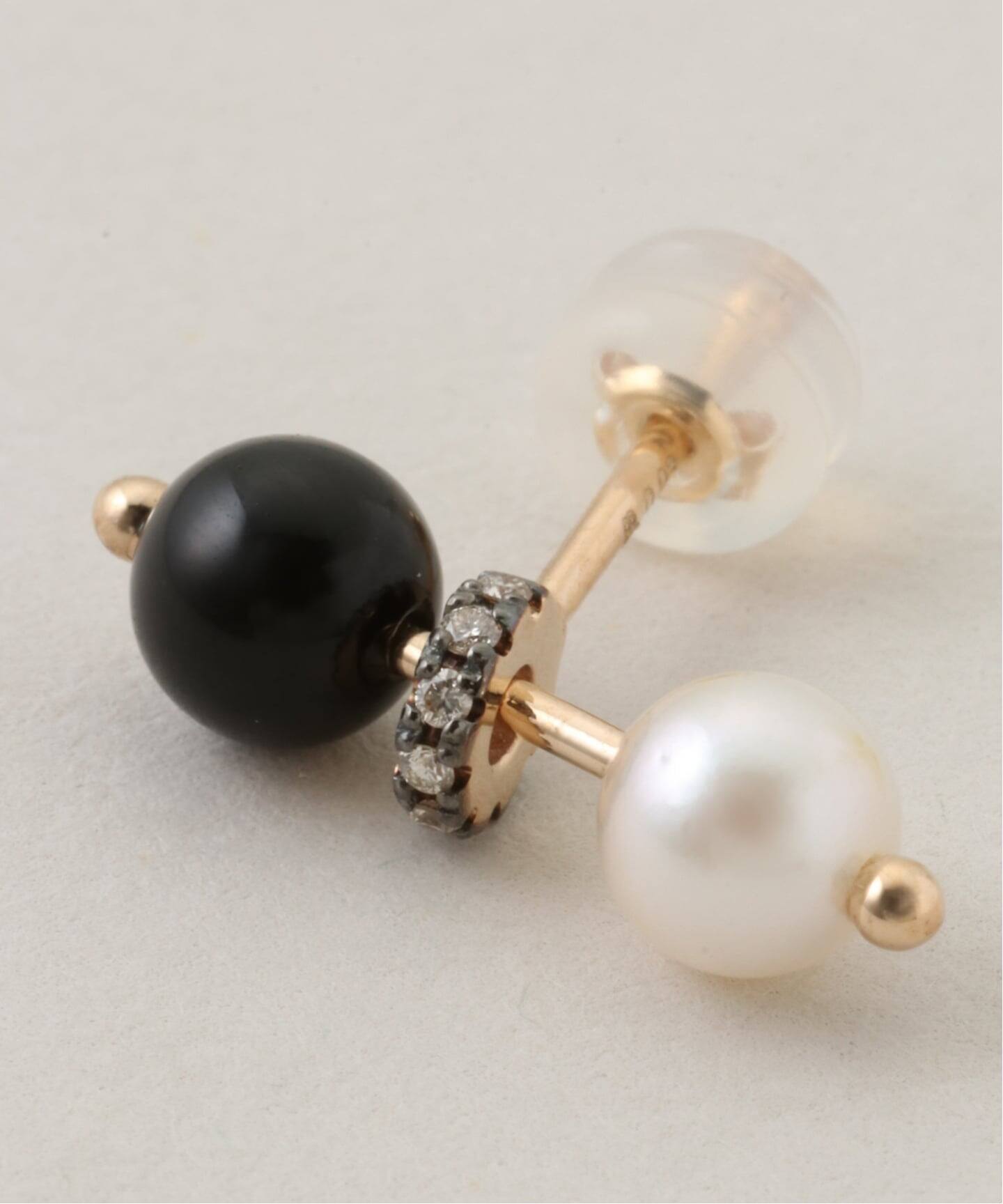 HIROTAKA/ヒロタカ】 HONEY ANT Diamond Akoya Pearl O：ピアス（片耳