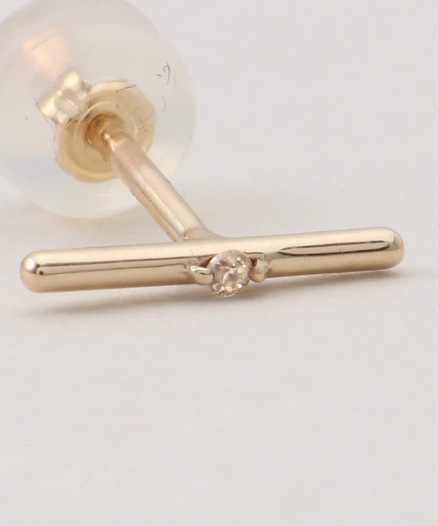HIROTAKA/ヒロタカ】Mosquito Diamond Bar Earring：ピアス（片耳用