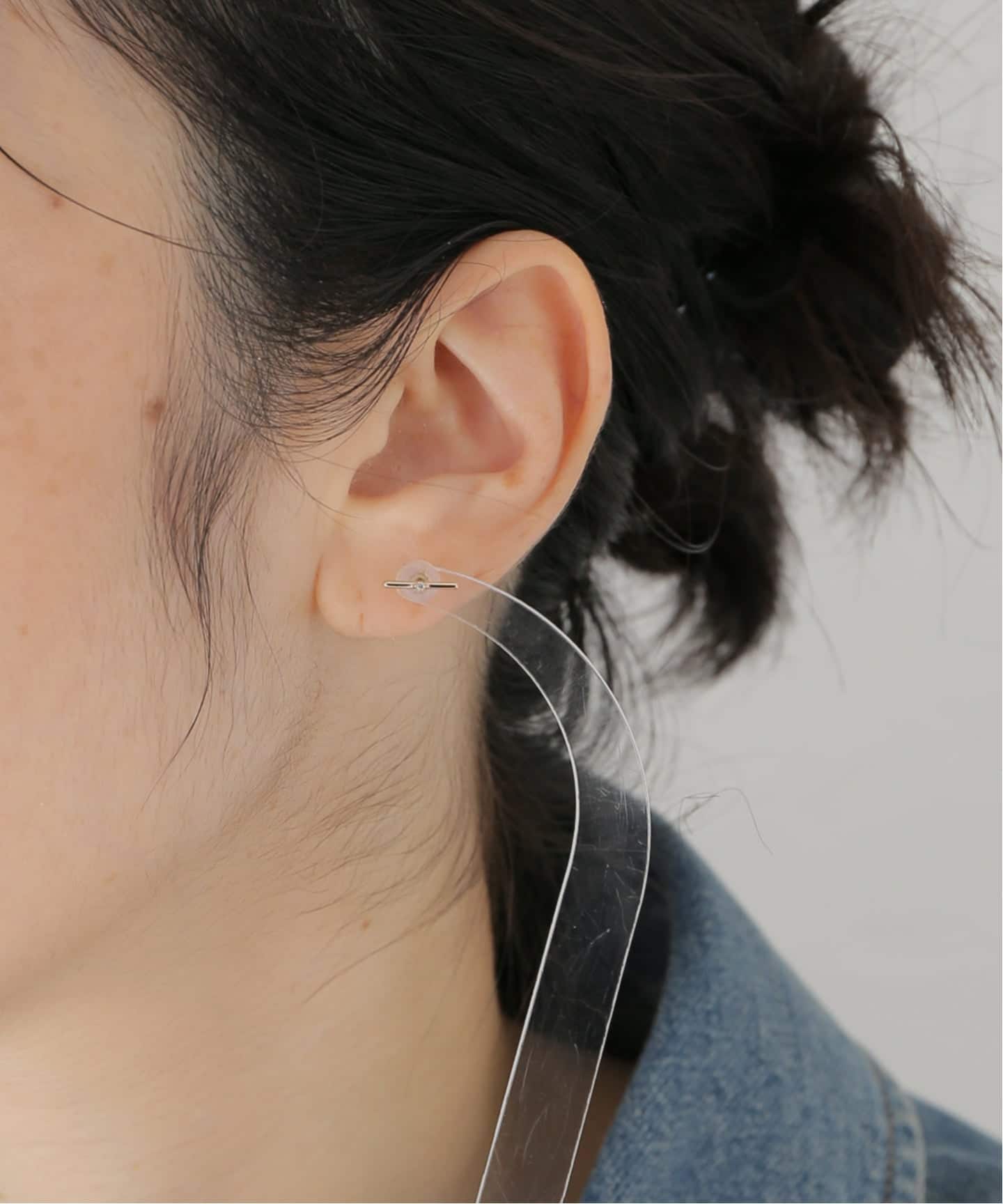 HIROTAKA/ヒロタカ】Mosquito Diamond Bar Earring：ピアス（片耳用