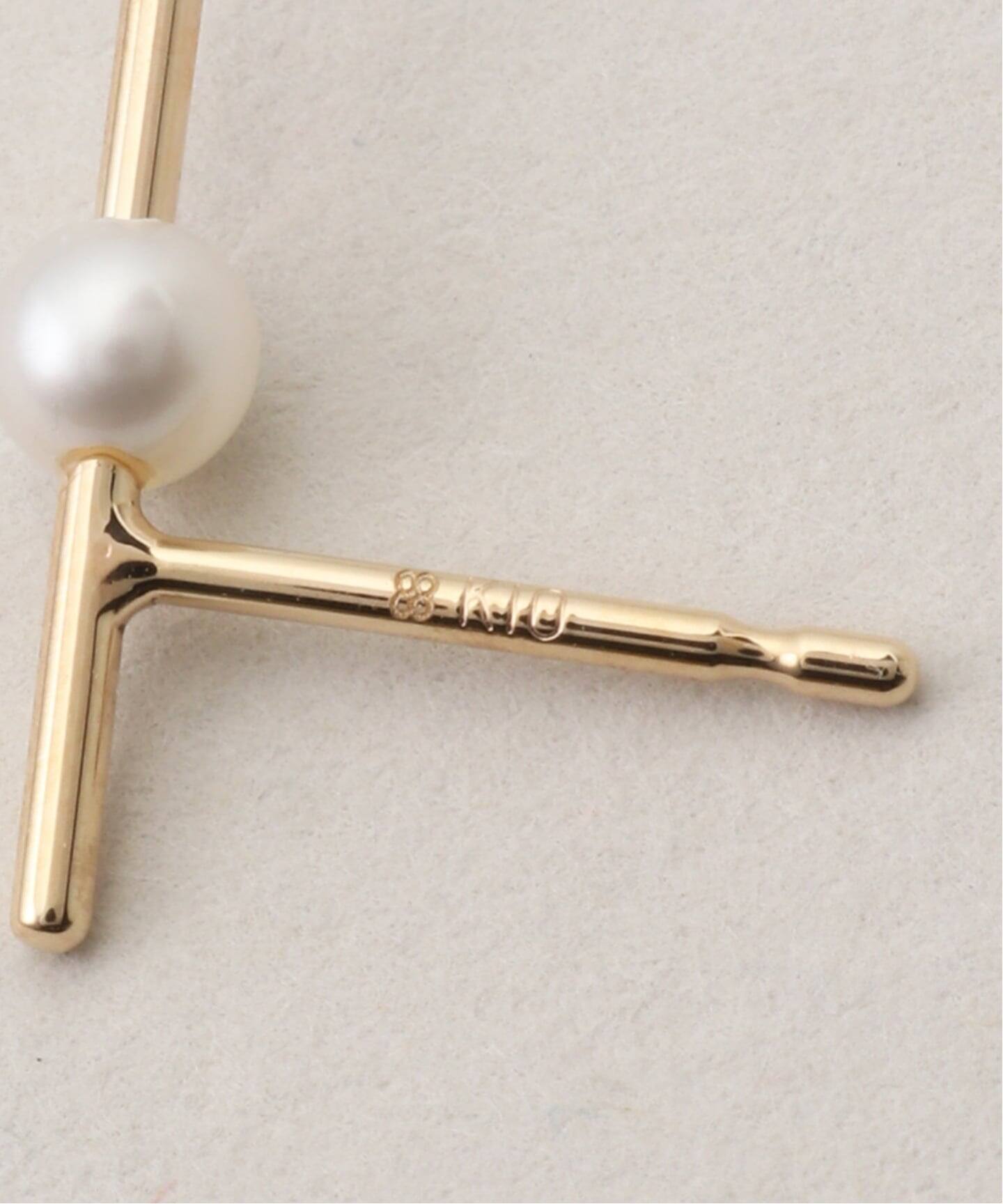 HIROTAKA/ヒロタカ】 Mosquito AkoyaPearl Bar Earring：ピアス（片耳