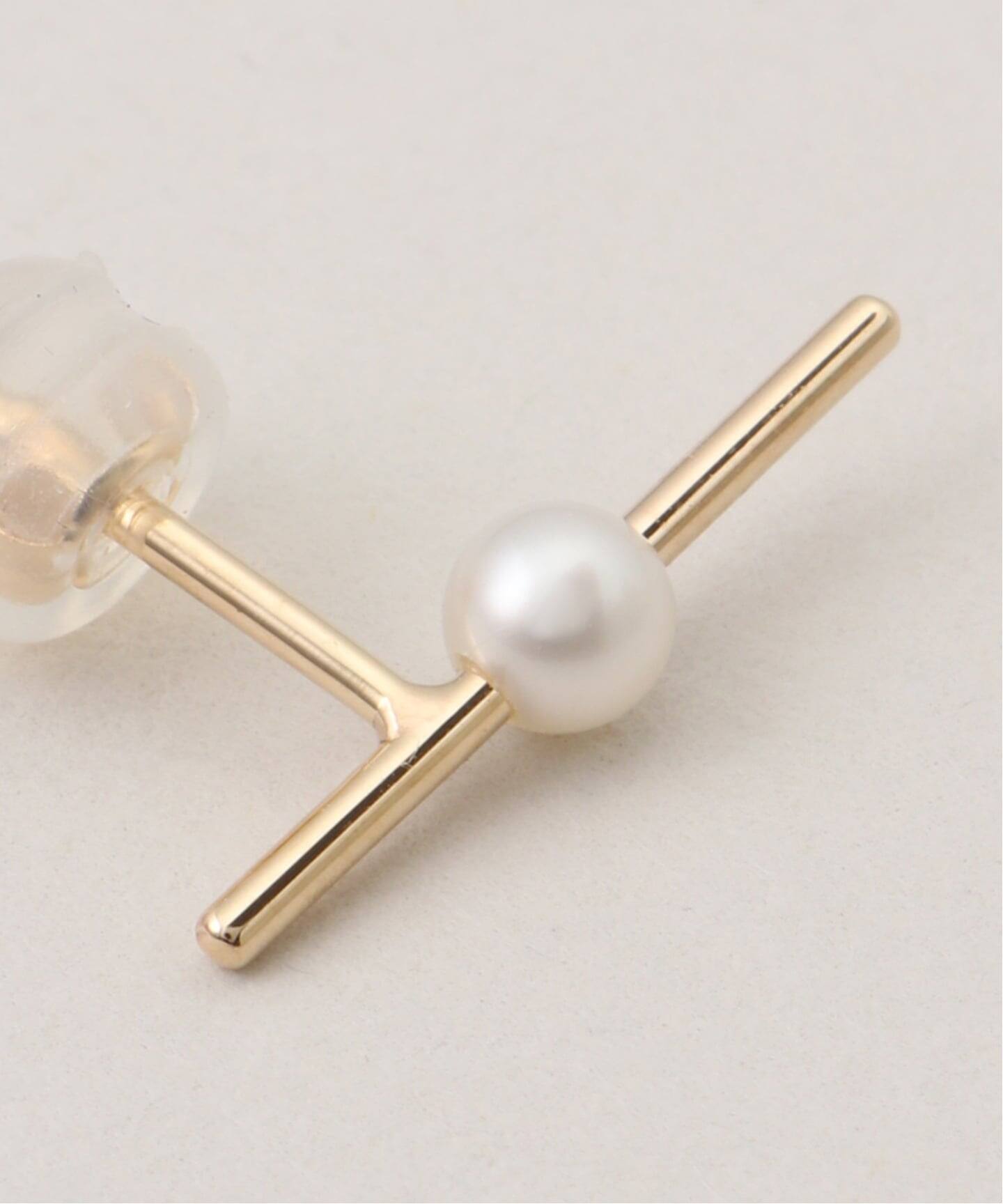 HIROTAKA/ヒロタカ】 Mosquito AkoyaPearl Bar Earring:ピアス(片耳 HIROTAKA/ヒロタカ】 Mosquito AkoyaPearl Bar Earring:ピアス(片耳