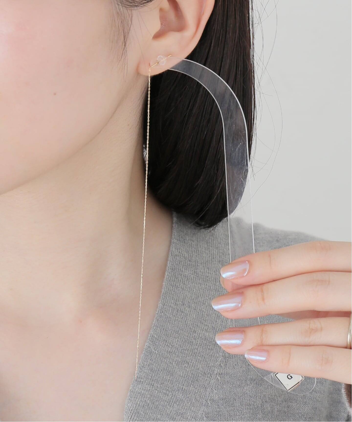 Les bonbon scalap pierce ルボンボン ピアス 片耳用 LES BONBON/ル ボンボン】 K18 liquid pierce M（ピアス（片耳用