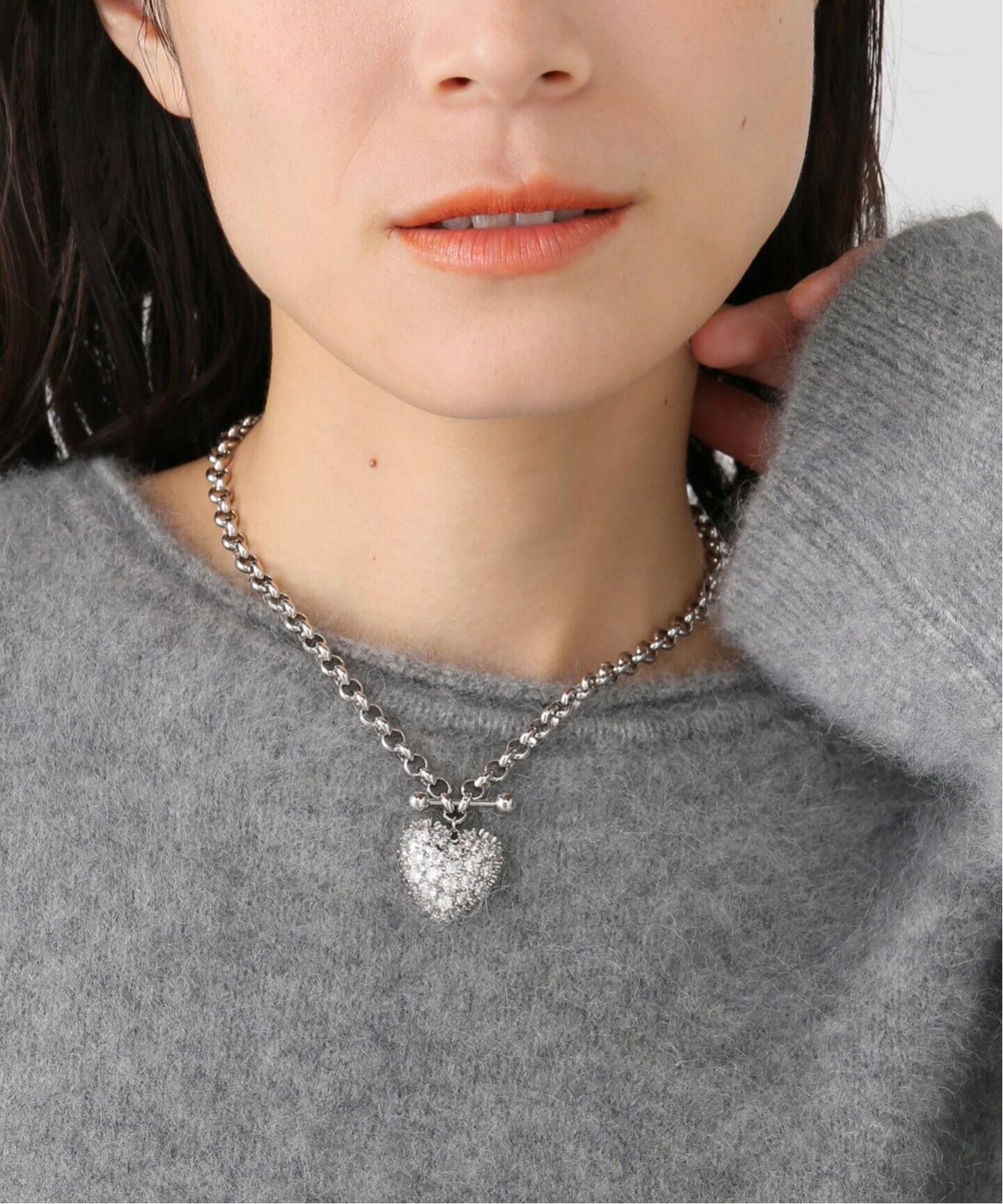 JUSTINE CLENQUET/ジャスティーヌ クランケ】HEART CRYSTAL NECKLACE 
