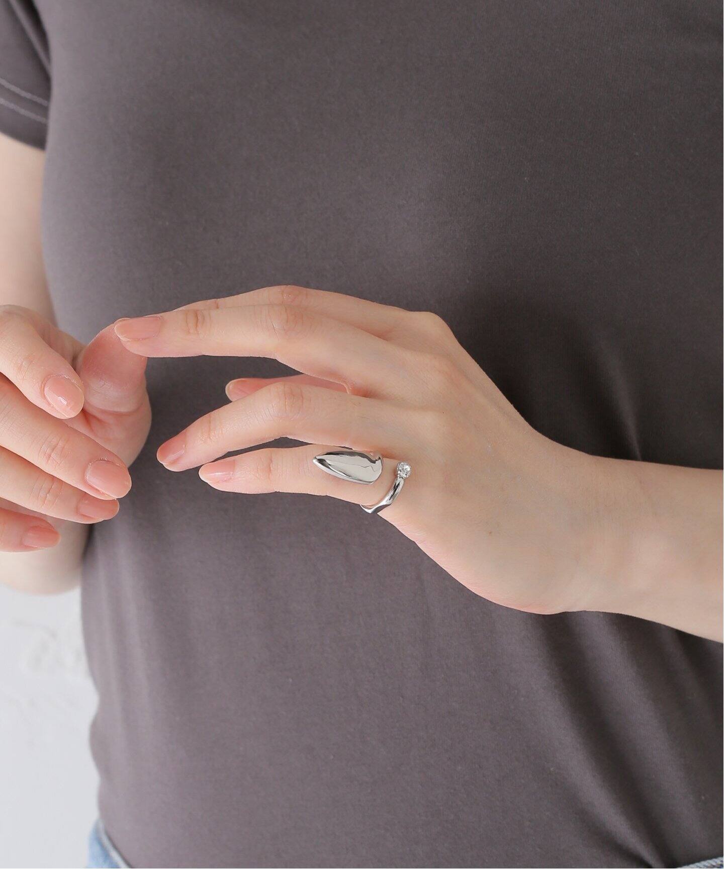 【関税込み】Justine Clenquet シルバー Luce ネイルリング JUSTINE CLENQUET/ジャスティーヌ クランケ】 LUCE CRYSTAL NAIL