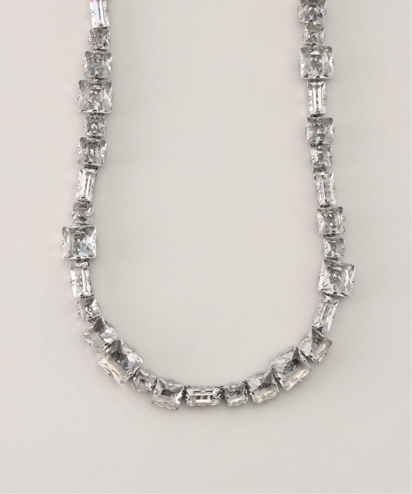 ジャーナルスタンダード　ネックレス　シルバー　ベイクルーズ rada 】 SQUARE CRYSTAL NECKLACE (BIG)（ネックレス）｜journal
